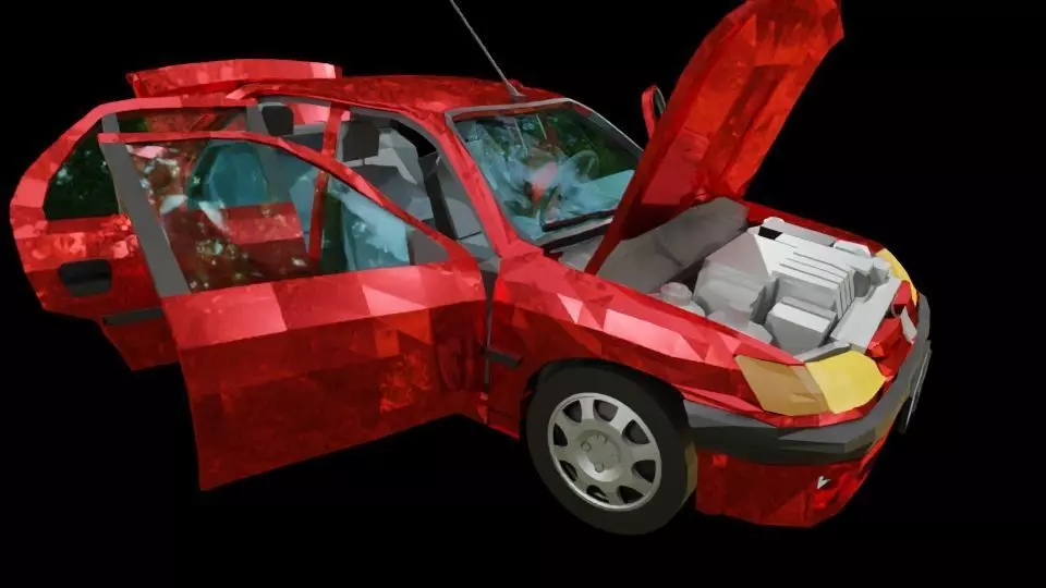 3D LOW POLY development handmade CAR by Ing Karl ArtStudio Low-poly 3D model_7