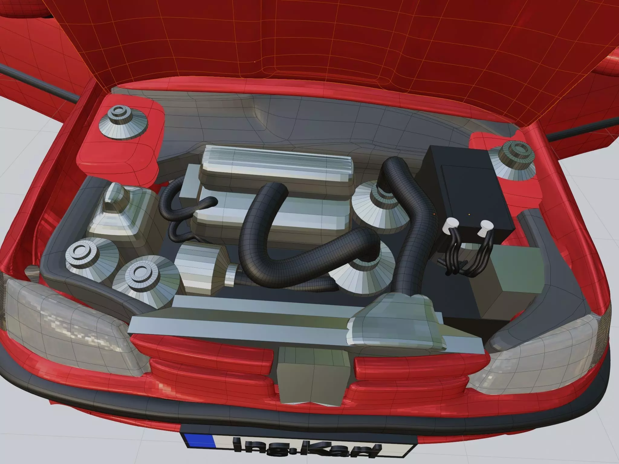 3D LOW POLY development handmade CAR by Ing Karl ArtStudio Low-poly 3D model_6