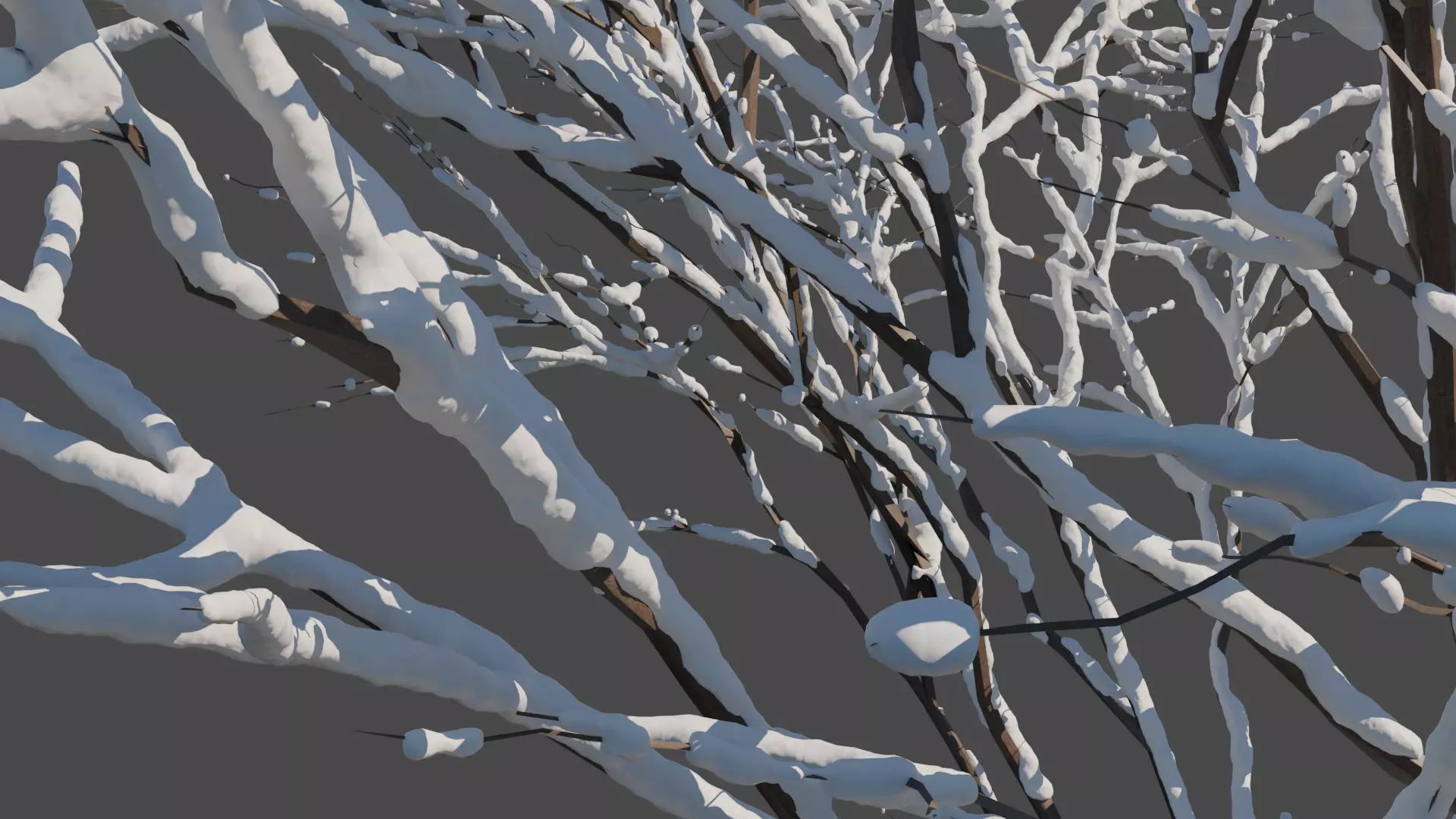Winter Snowfall Plant Model 3D model_4