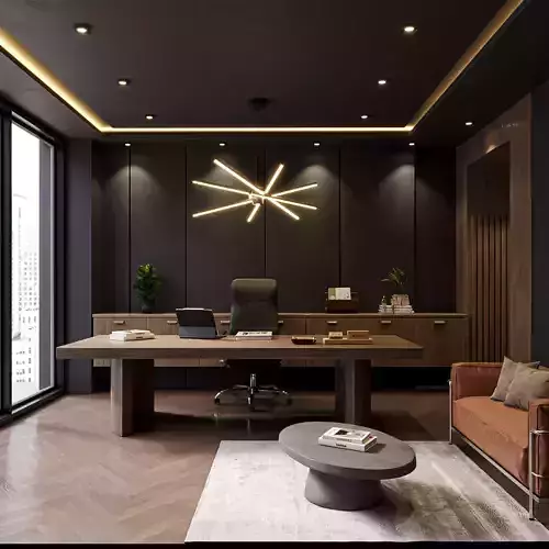 Modern executive Home Office Interior