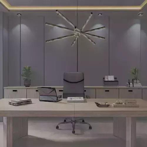 Modern executive Home Office Interior 3D model 4