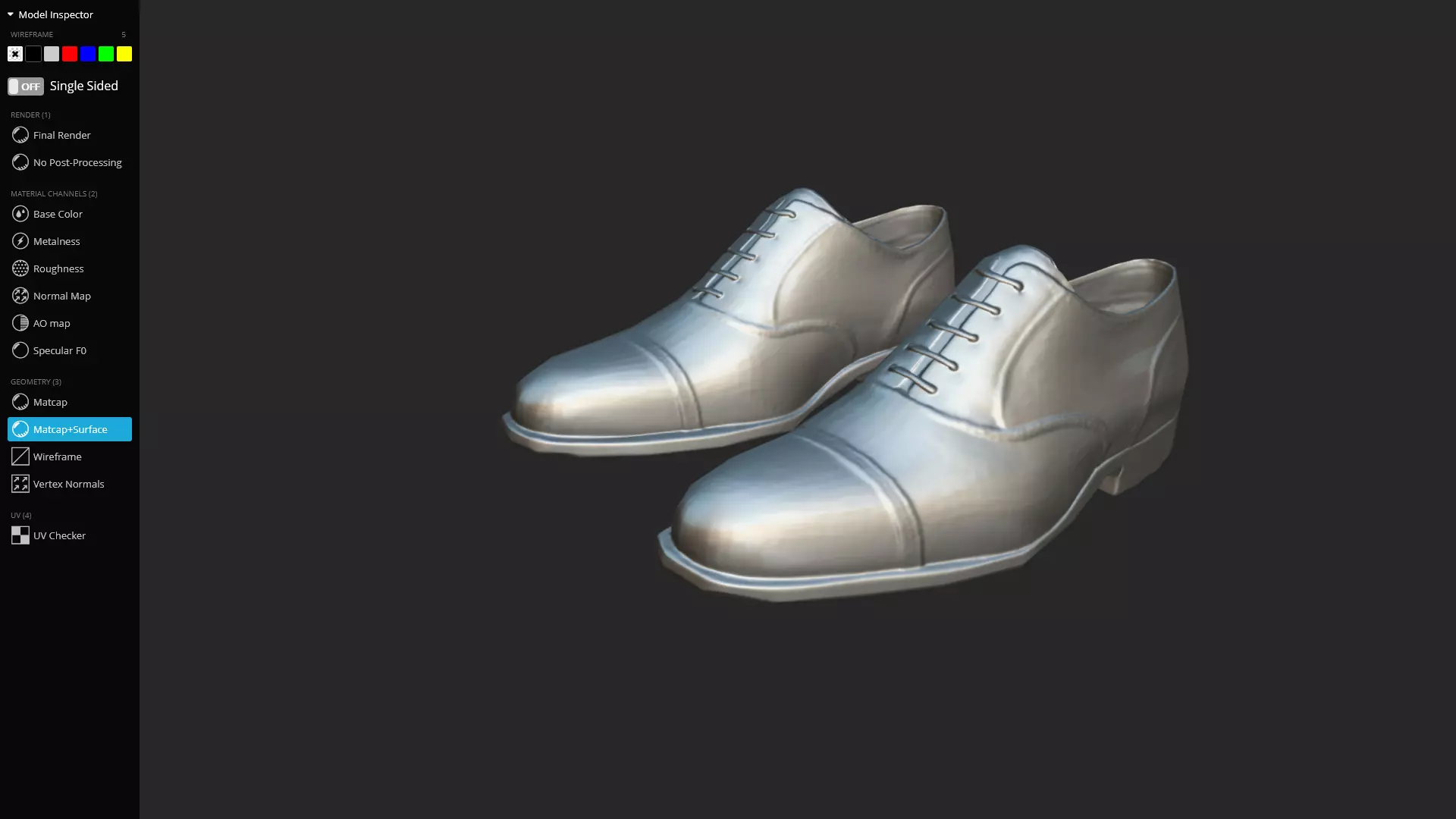 Classic Brown Oxford Shoes Game Ready 3D Model Low-poly 3D model_11