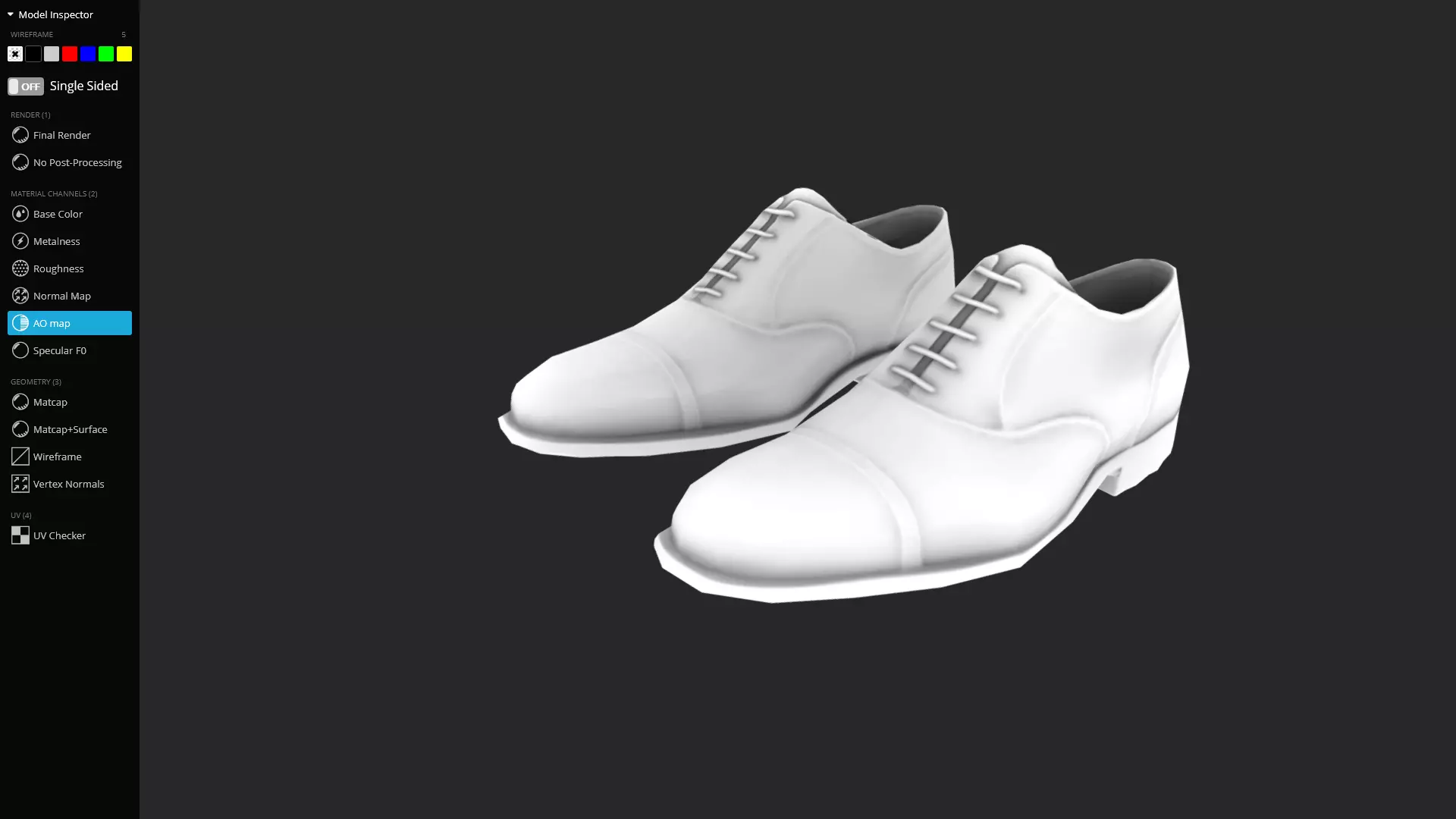 Classic Brown Oxford Shoes Game Ready 3D Model Low-poly 3D model_9