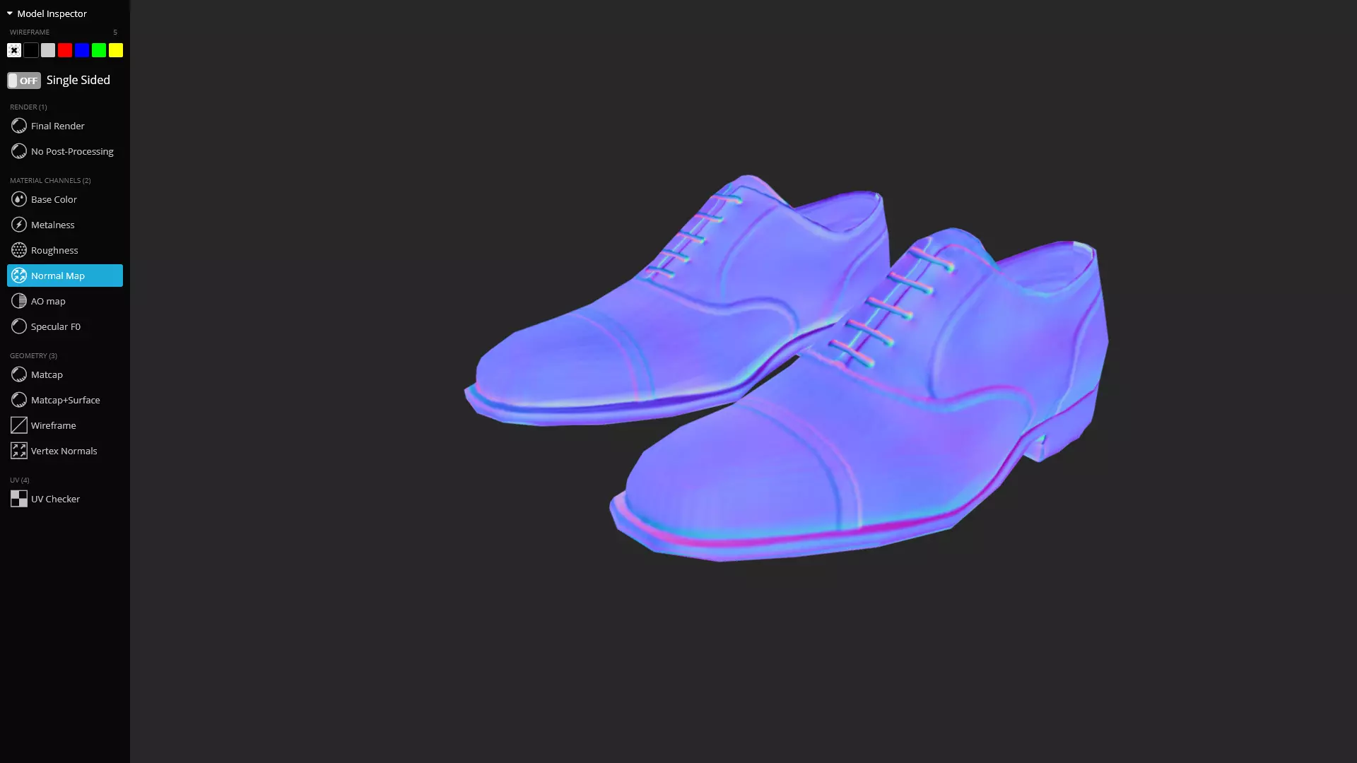 Classic Brown Oxford Shoes Game Ready 3D Model Low-poly 3D model_8