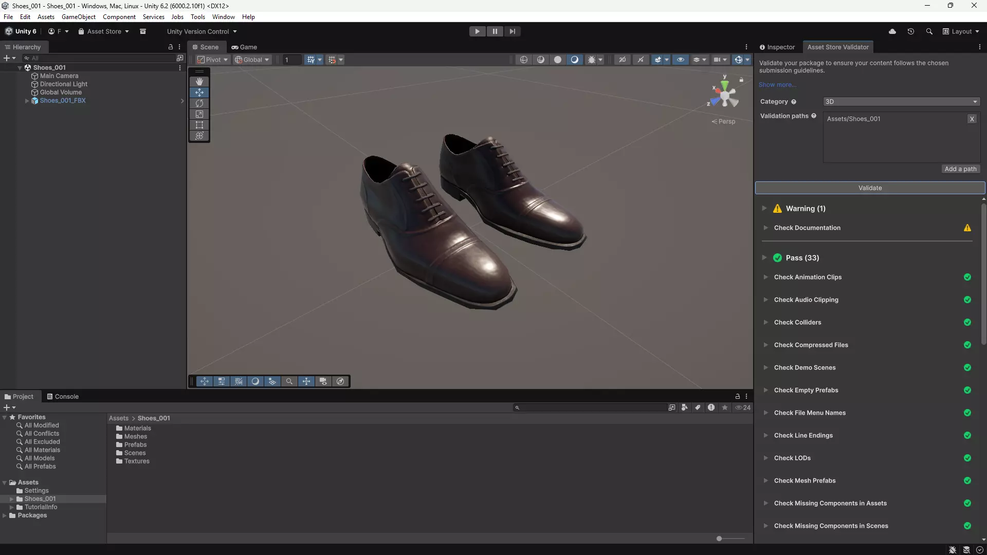Classic Brown Oxford Shoes Game Ready 3D Model Low-poly 3D model_1