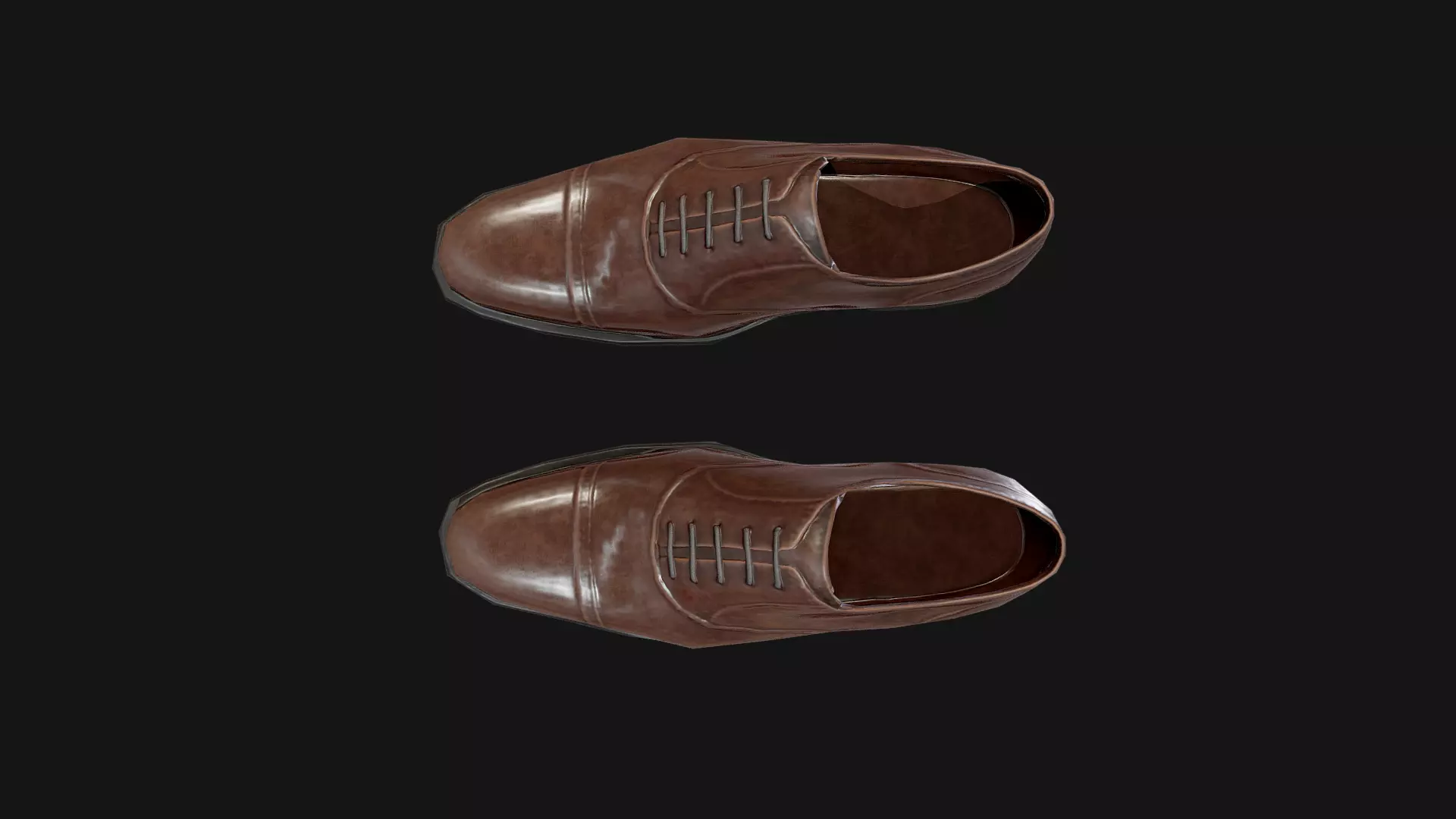 Classic Brown Oxford Shoes Game Ready 3D Model Low-poly 3D model_3