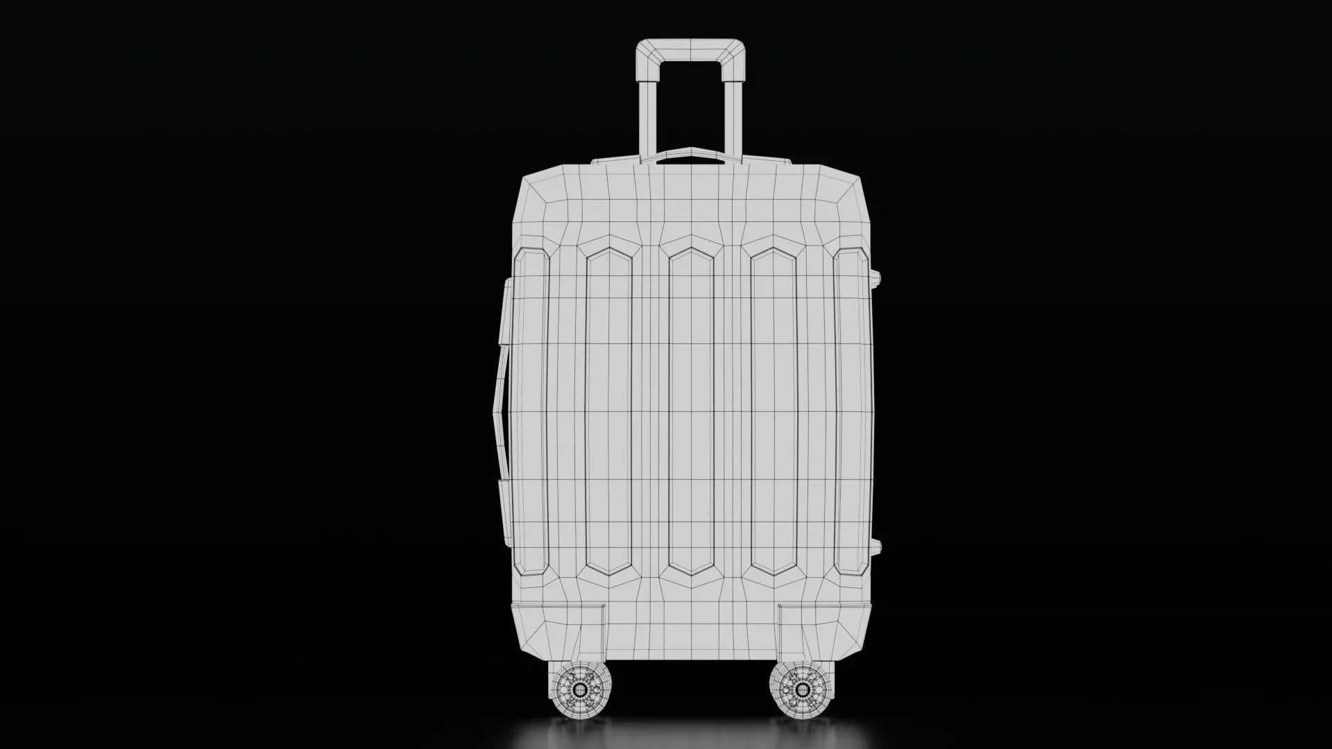 Colorful Luggage Suitcases Low-poly 3D model_9