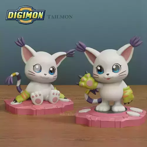 CUTE TAILMON CHIBI- DIGIMON - 2 POSES