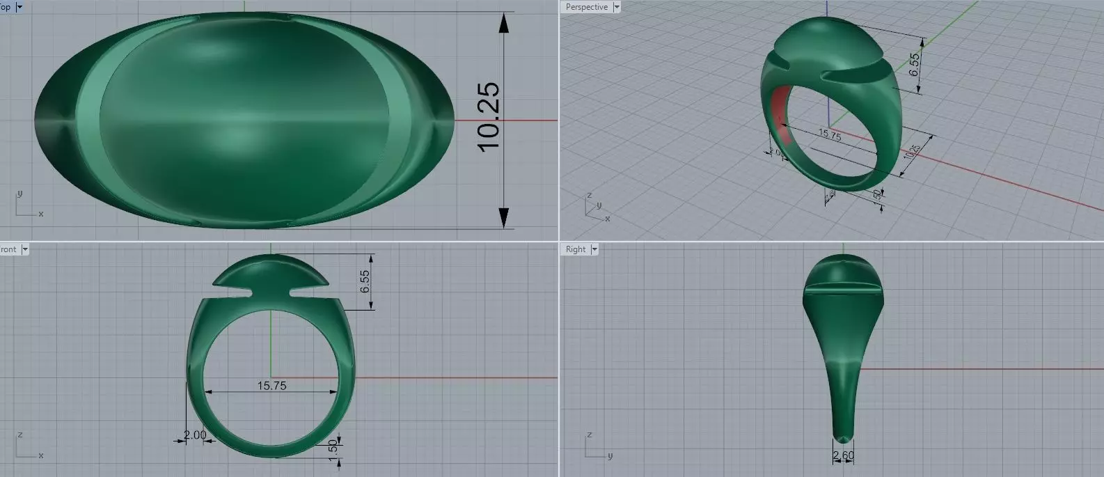 Bulgari Cabochon Ring 3D print model_7