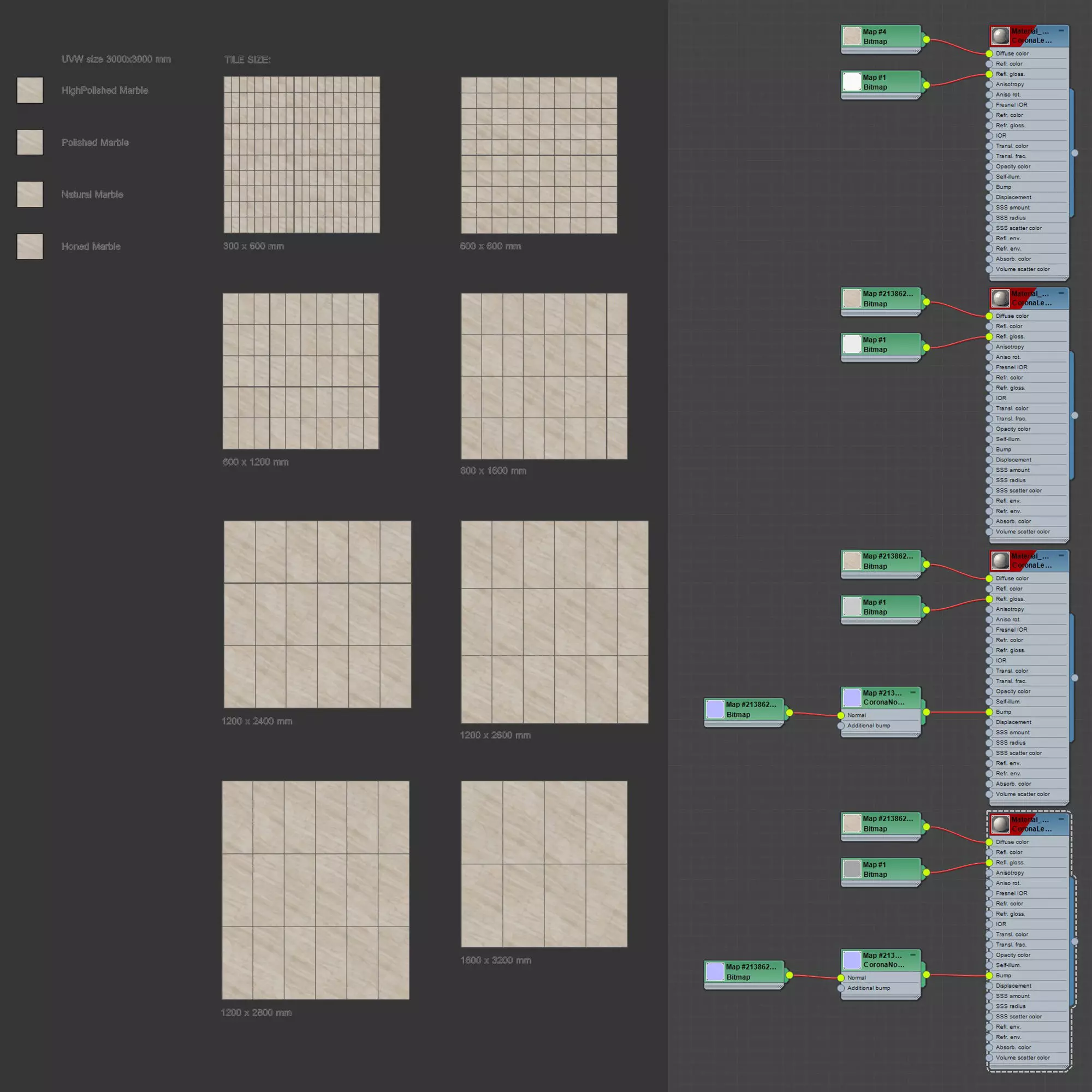 Marble Material and Porcelain Stoneware Tiles - Set 19 Texture_2