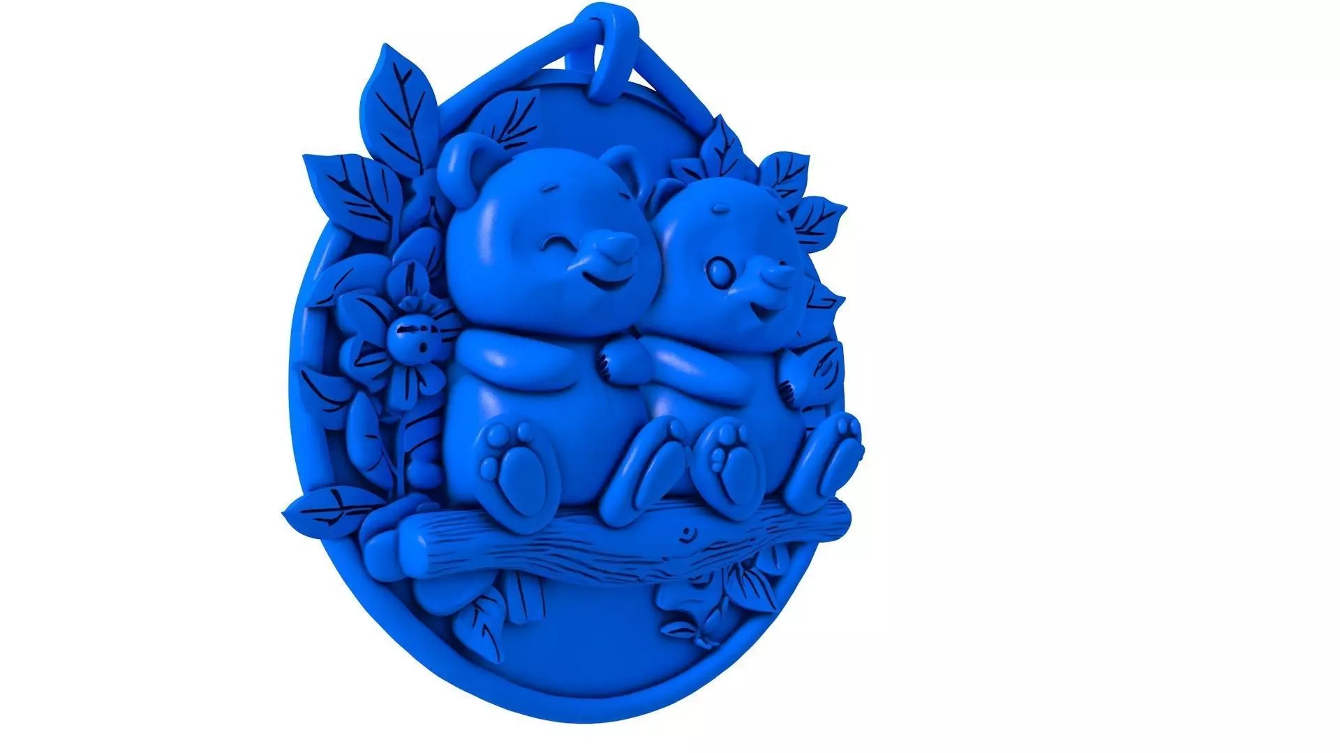 panda wreath - wall hanging - Christmas wreath - Christmas  3D print model_1