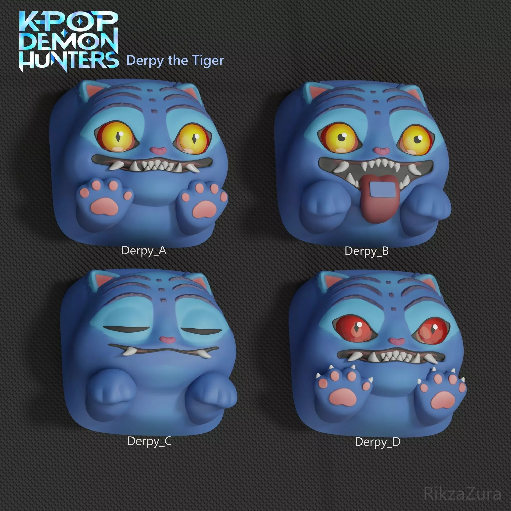 CUTE DERPY - KPOP DEMON HUNTERS ANIME KEYCAPS  3D print model_6