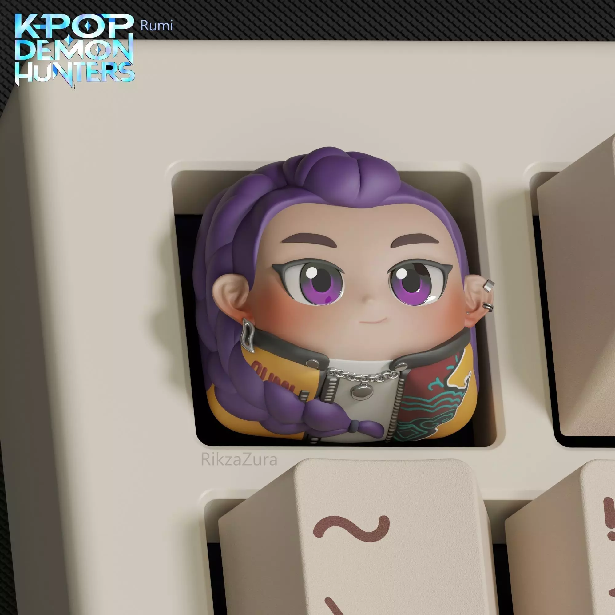CUTE KPOP DEMON HUNTERS RUMI - ZOEY - MIRA  ANIME KEYCAPS 3D print model_3
