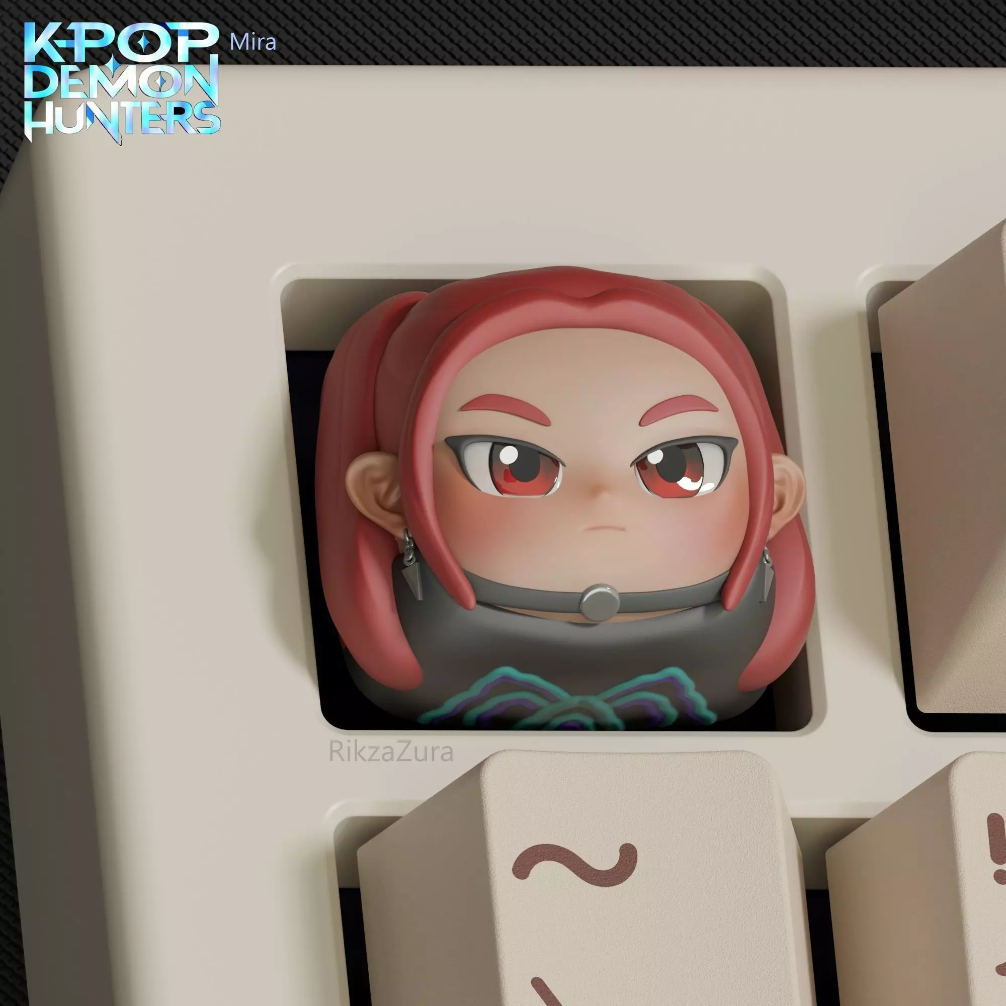 CUTE KPOP DEMON HUNTERS RUMI - ZOEY - MIRA  ANIME KEYCAPS 3D print model_5