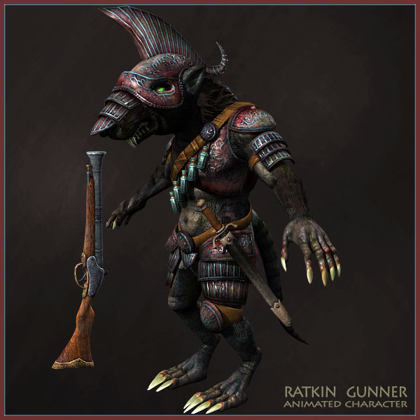 Ratkin Armored Gunner Low-poly 3D model_9