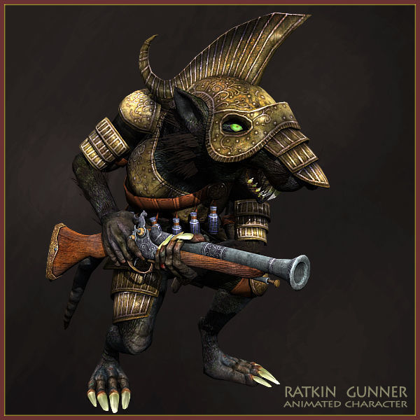 Ratkin Armored Gunner Low-poly 3D model_6