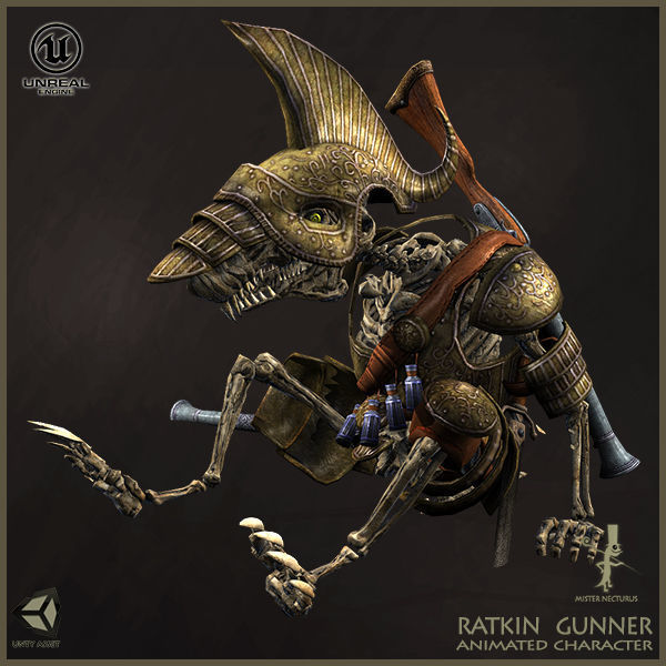 Ratkin Armored Gunner Low-poly 3D model_15