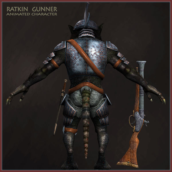 Ratkin Armored Gunner Low-poly 3D model_12