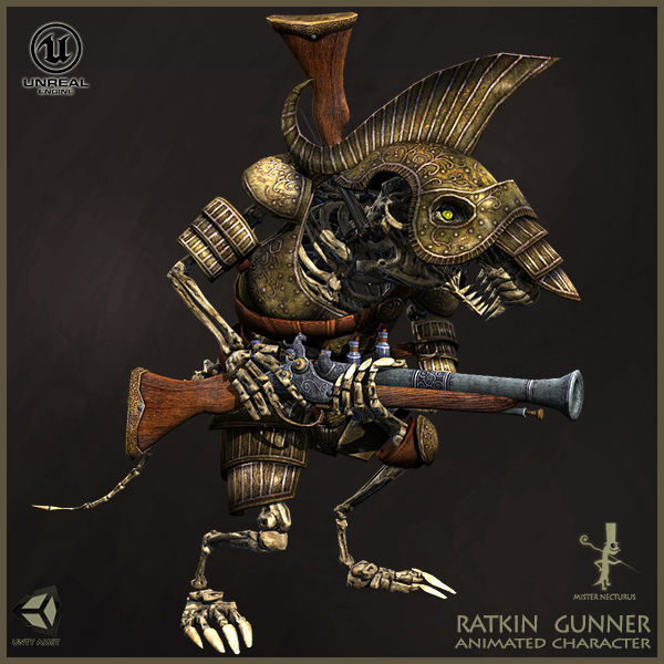 Ratkin Armored Gunner Low-poly 3D model_14