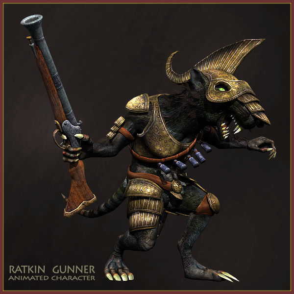 Ratkin Armored Gunner Low-poly 3D model_5