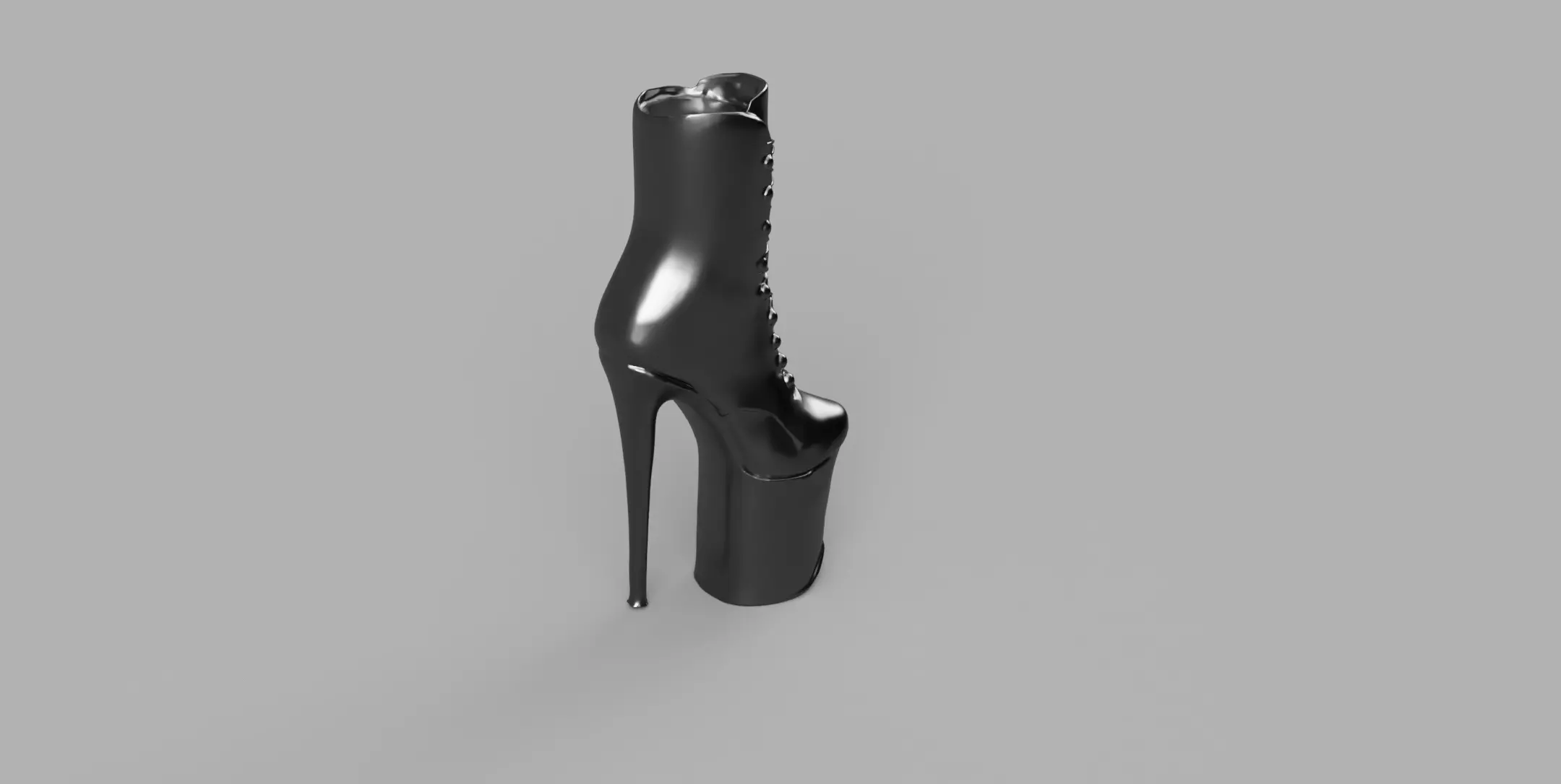 Pole Dance Platform Boot Extreme High Heel Lace-Up Shoe 3D print model_3
