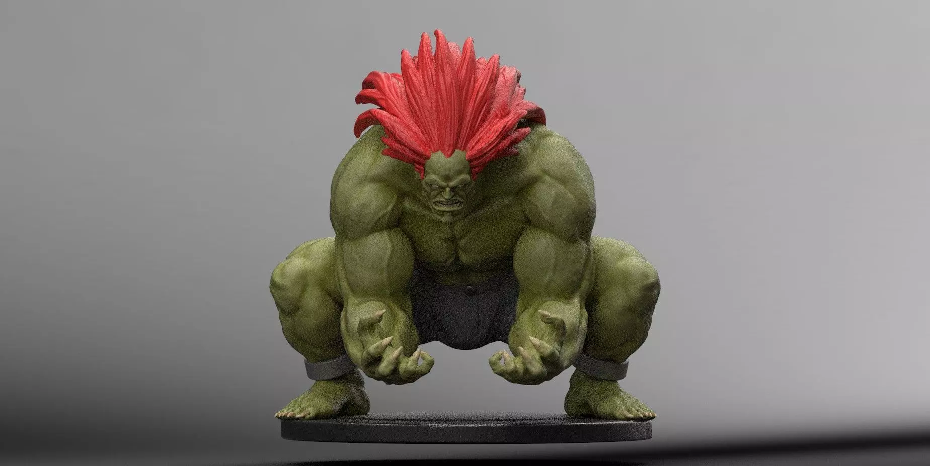 Blanka stl statue Street Fighter 3D print model_7