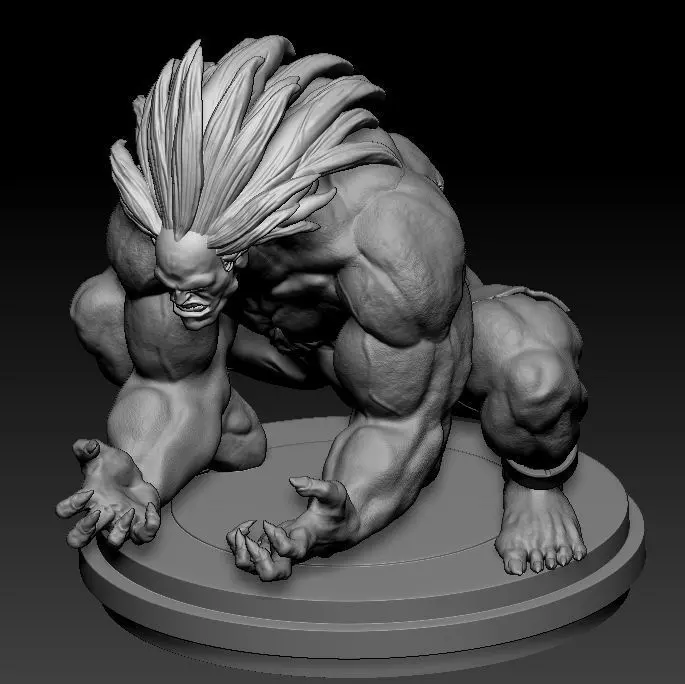 Blanka stl statue Street Fighter 3D print model_6