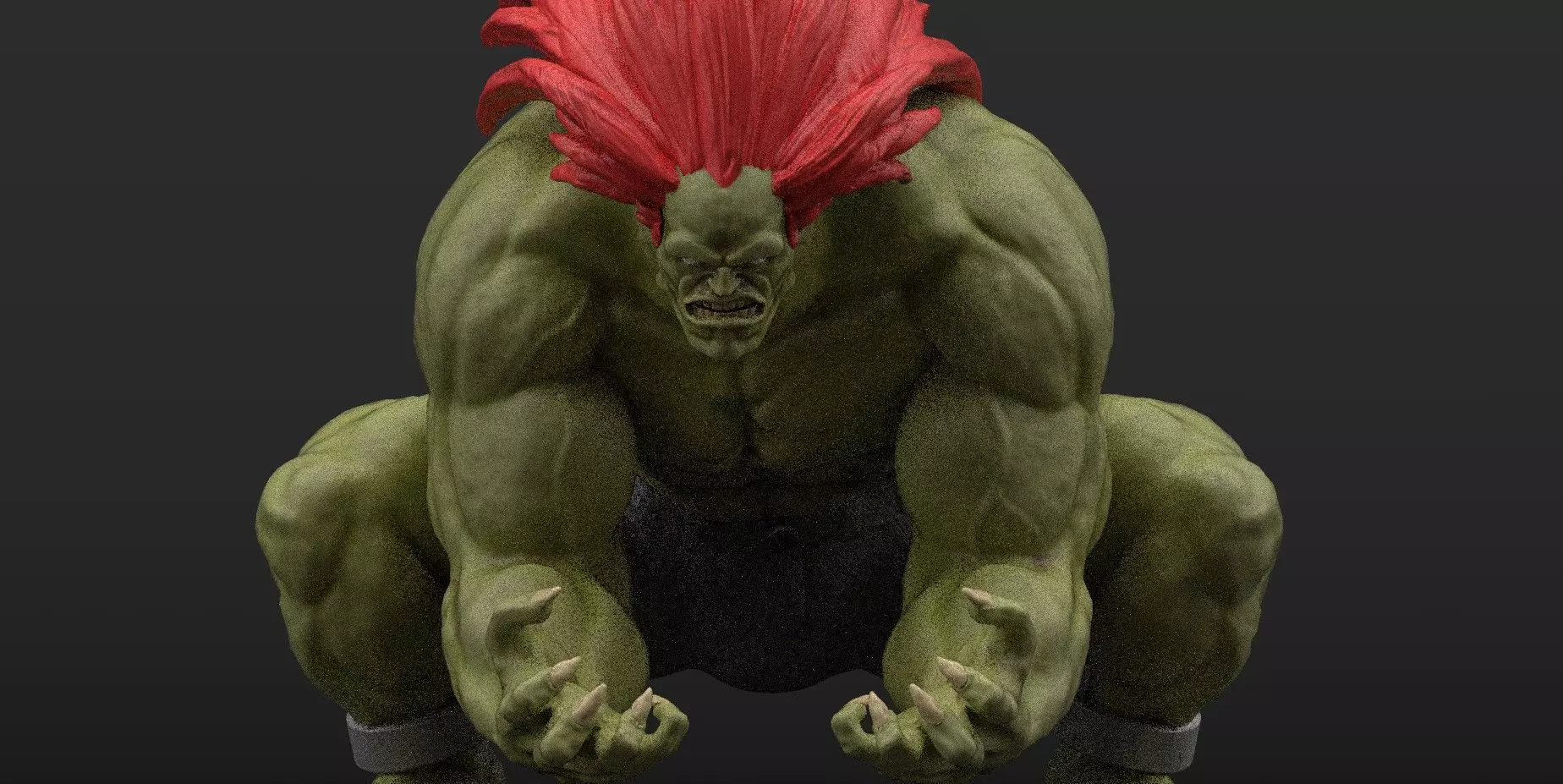 Blanka stl statue Street Fighter 3D print model_1