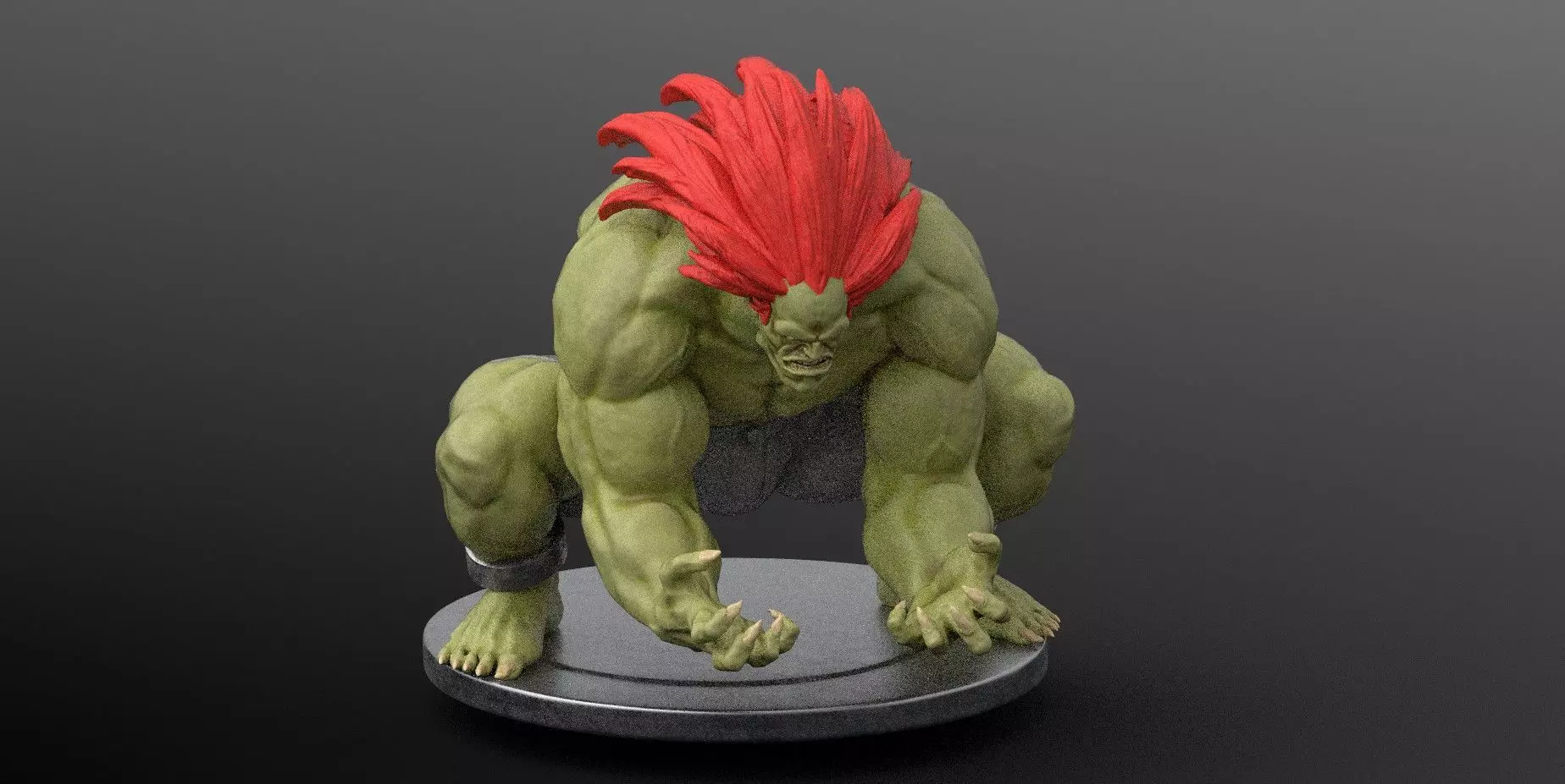 Blanka stl statue Street Fighter 3D print model_3