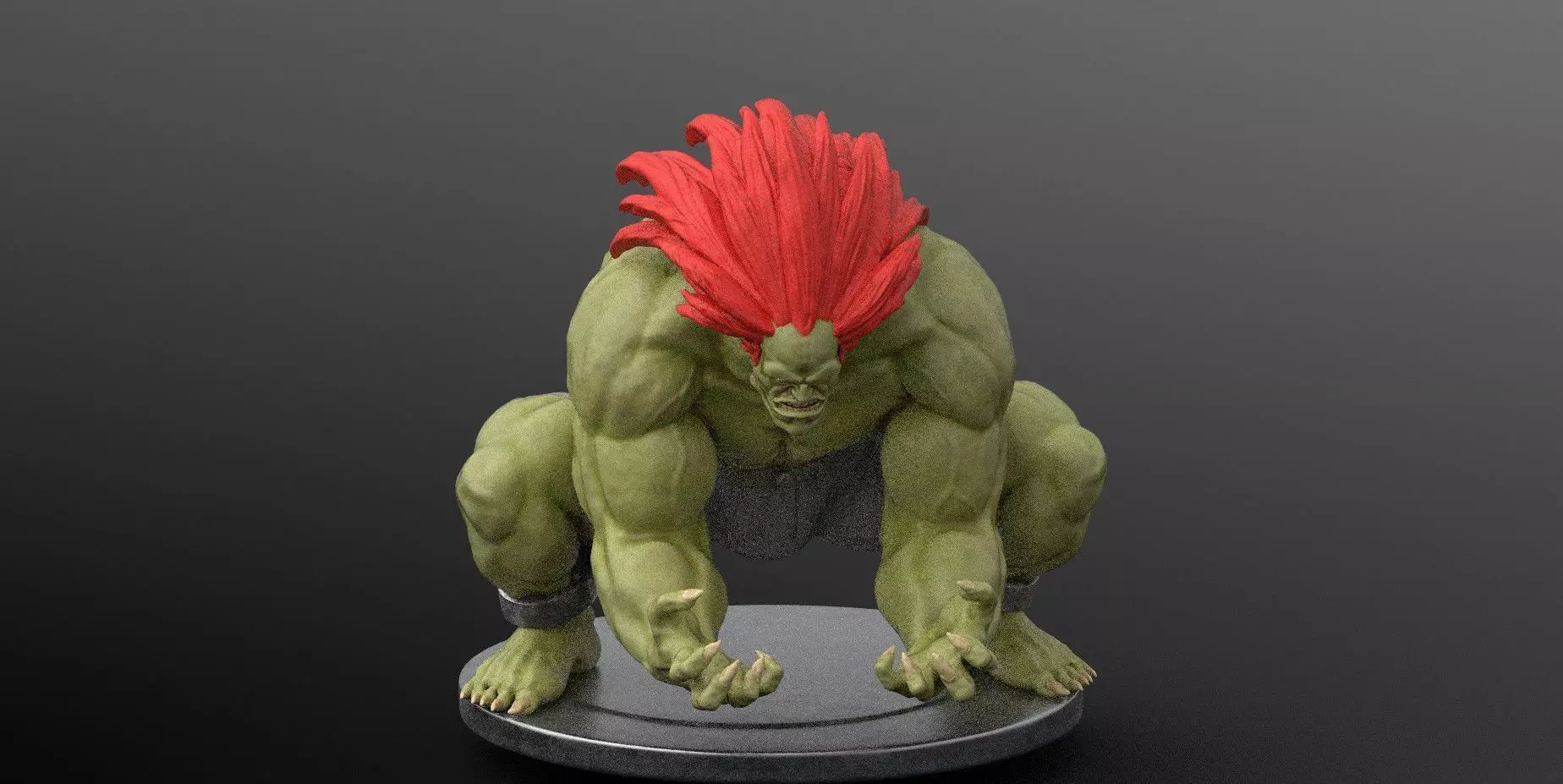 Blanka stl statue Street Fighter 3D print model_8