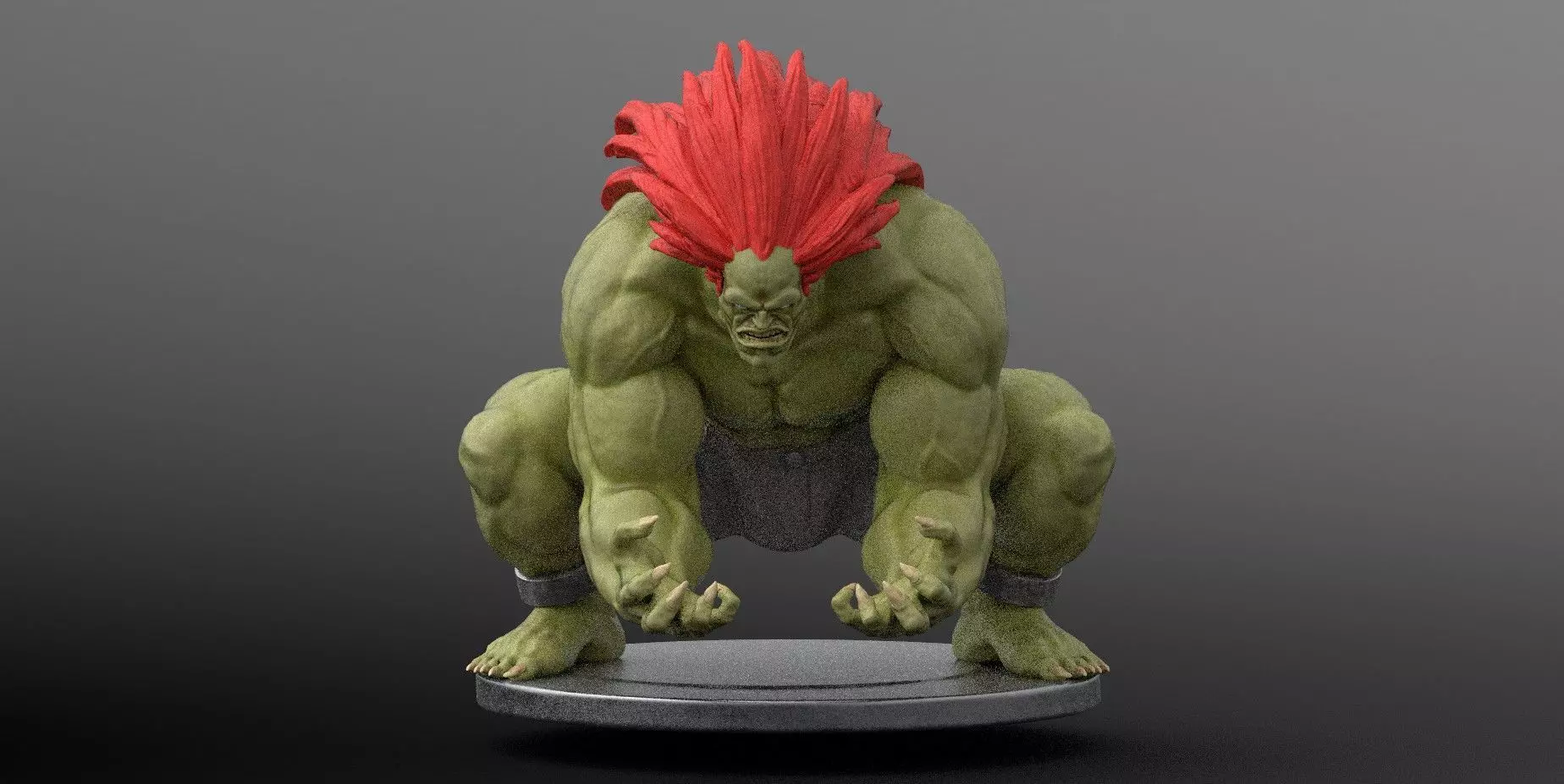 Blanka stl statue Street Fighter 3D print model_2