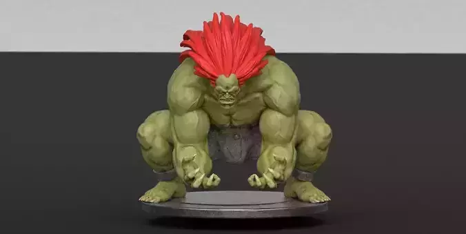 Blanka stl statue Street Fighter 3D print model