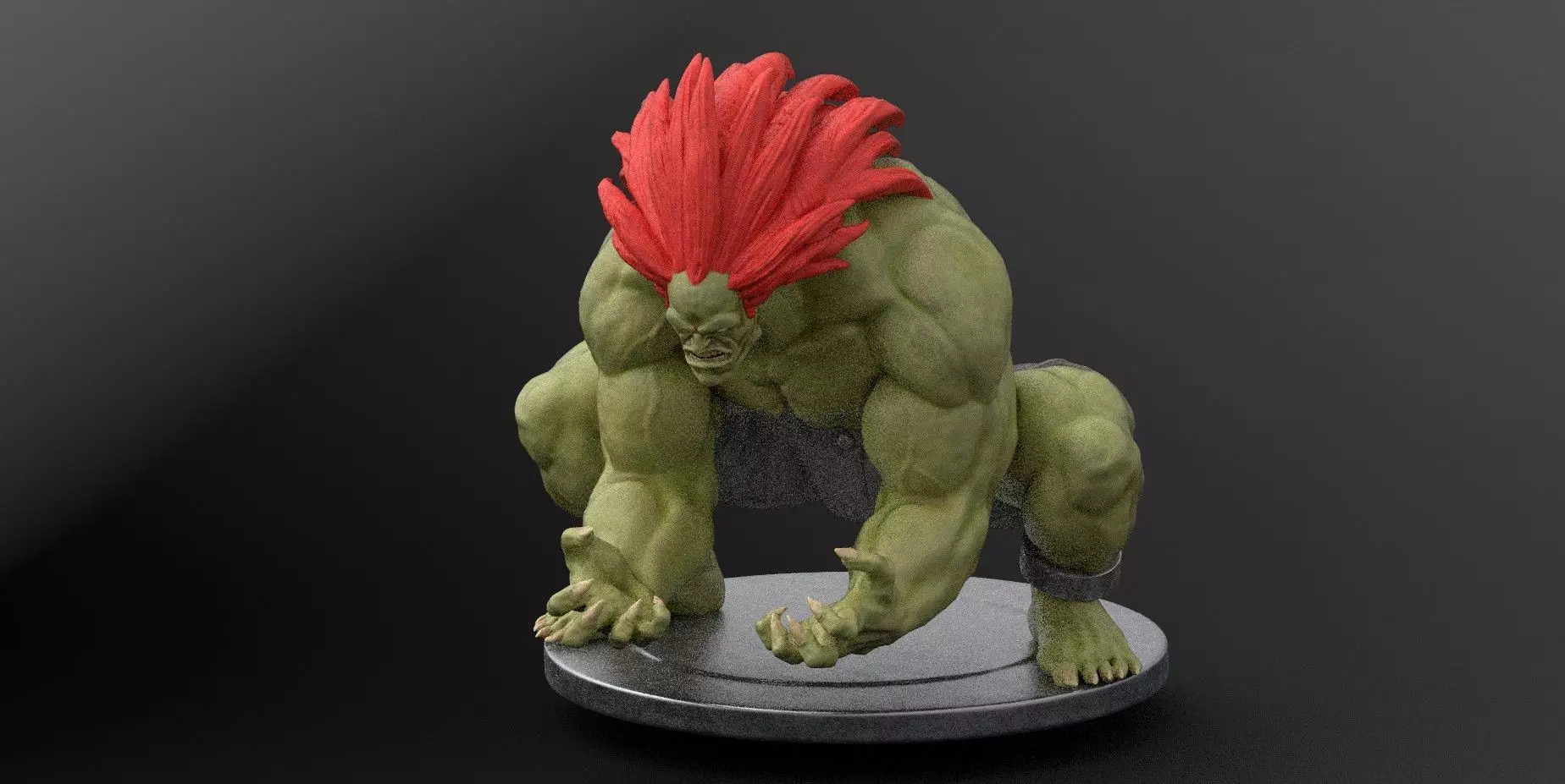 Blanka stl statue Street Fighter 3D print model_4
