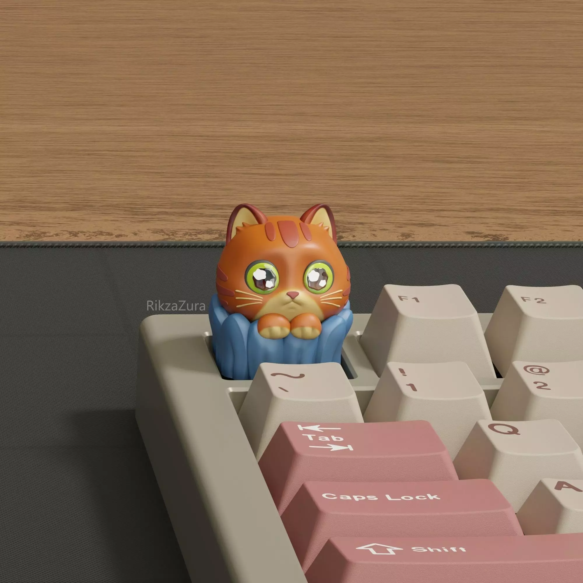 CUTE CUP CAT KEYCAPS - MECHANICAL KEYBOARD 3D print model_4