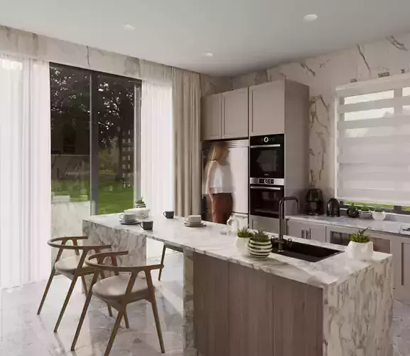 Modern luxury minimalist kitchen 