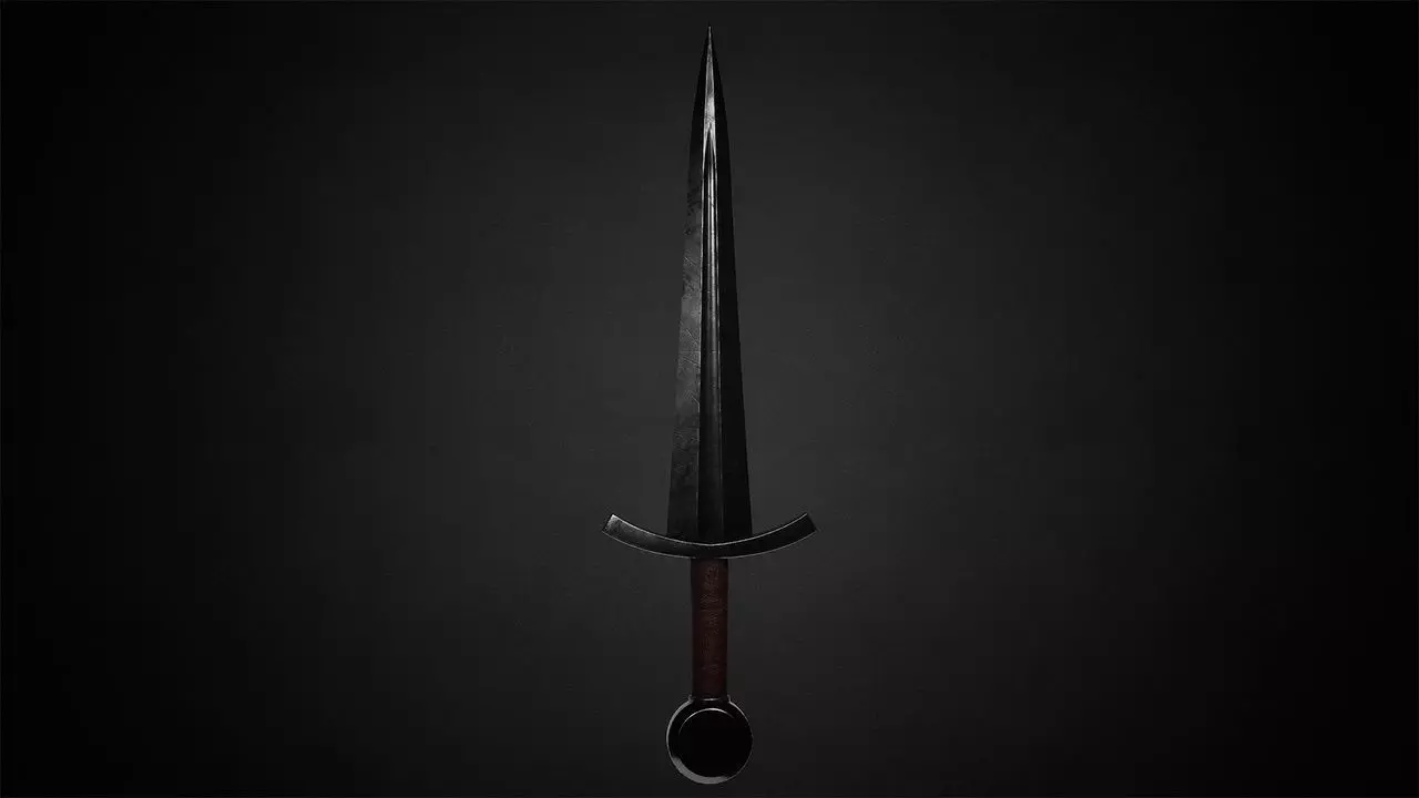 Medieval Knives Low-poly 3D model_6