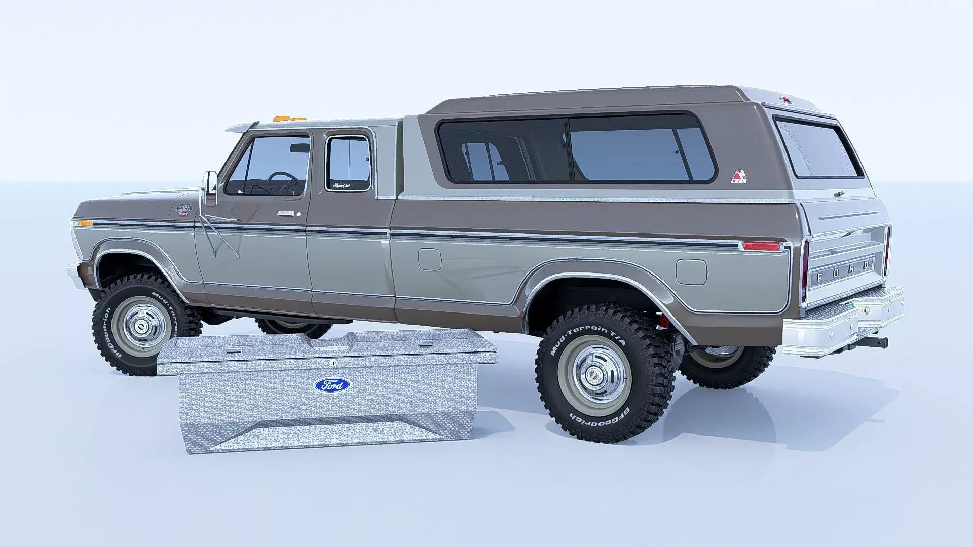 1978 F350 SuperCab with Bed Cap 3D model_14