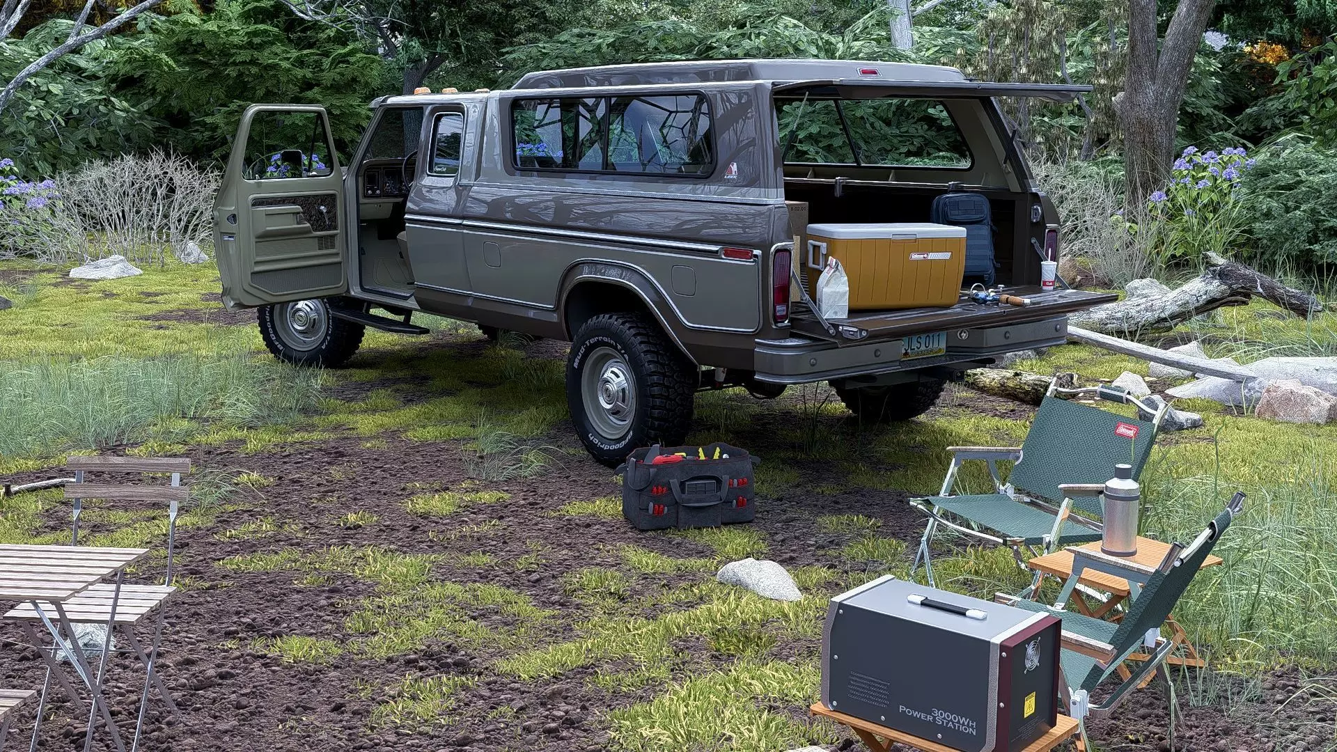 1978 F350 SuperCab with Bed Cap 3D model_39