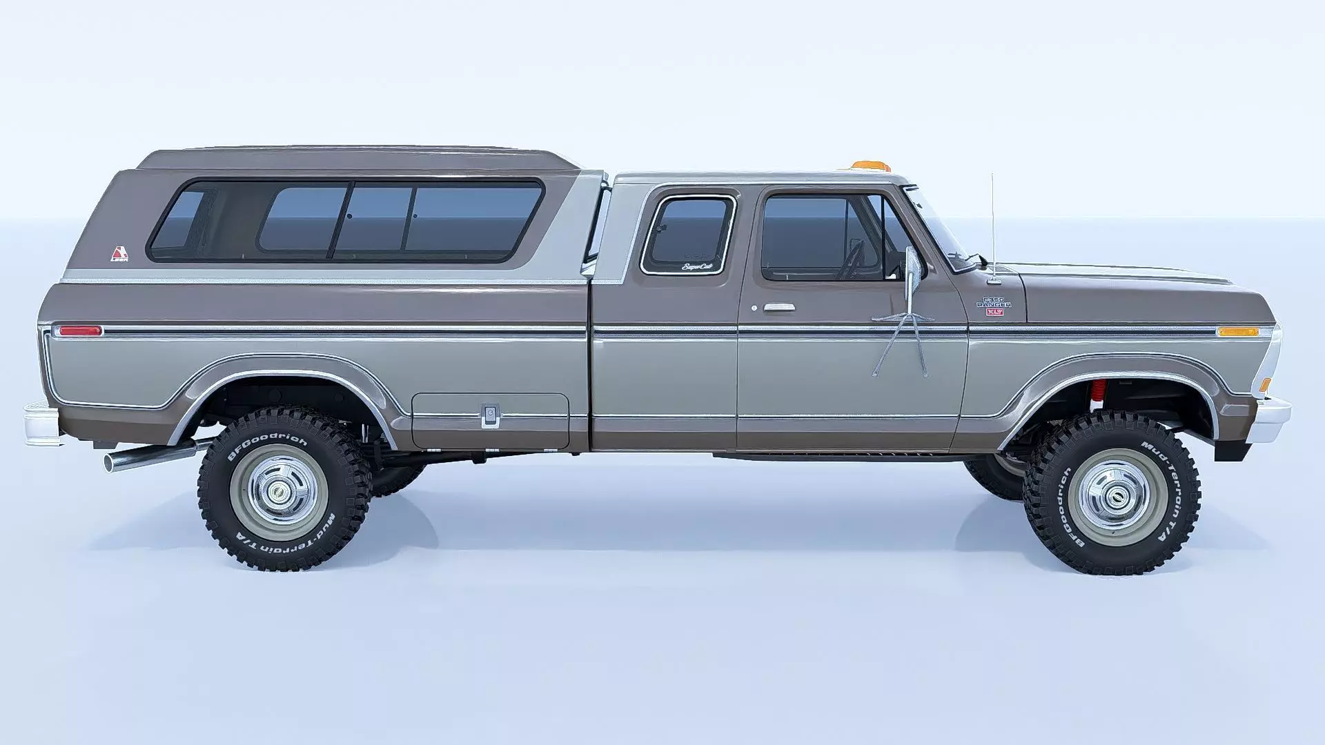 1978 F350 SuperCab with Bed Cap 3D model_12