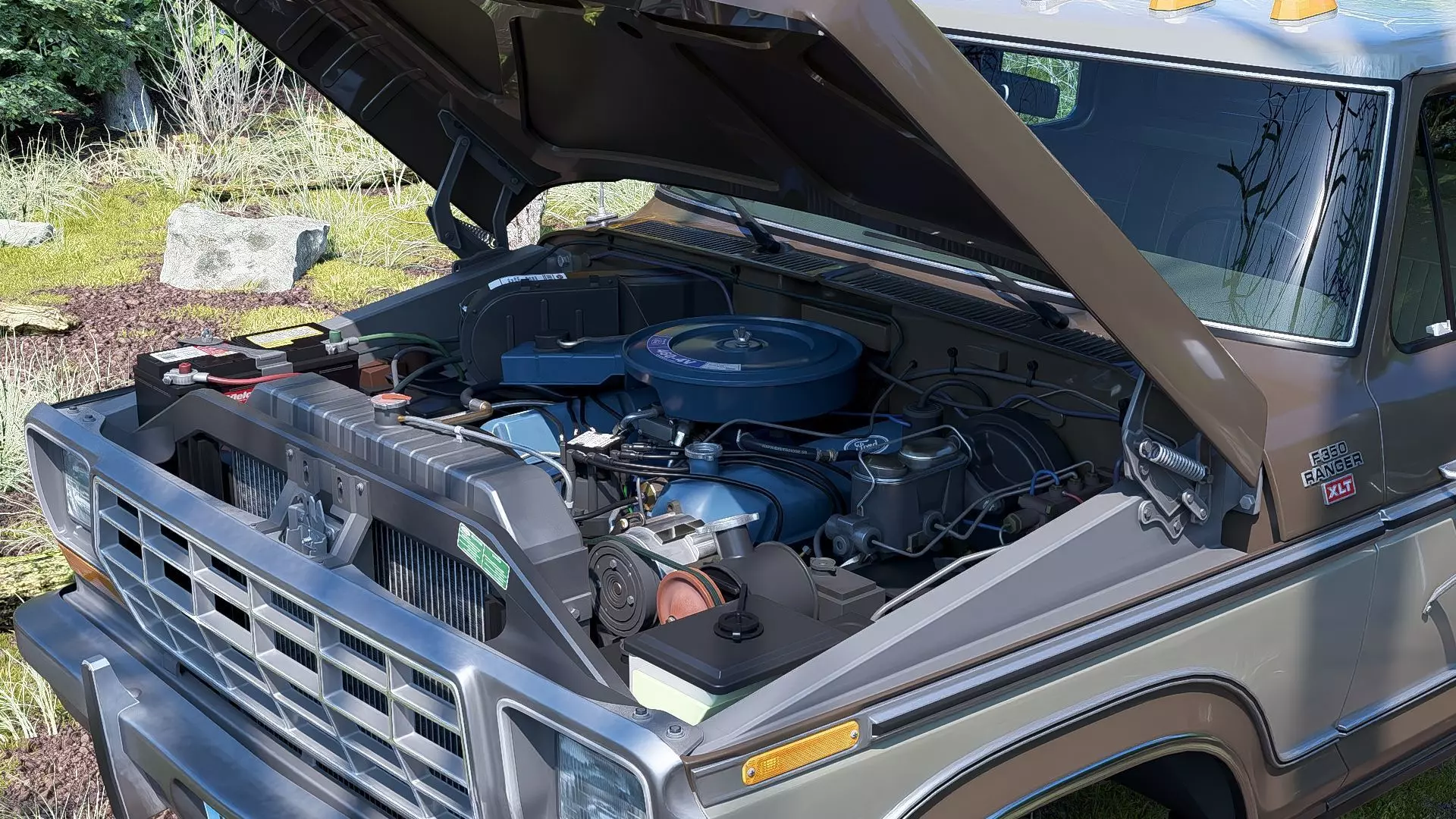 1978 F350 SuperCab with Bed Cap 3D model_44