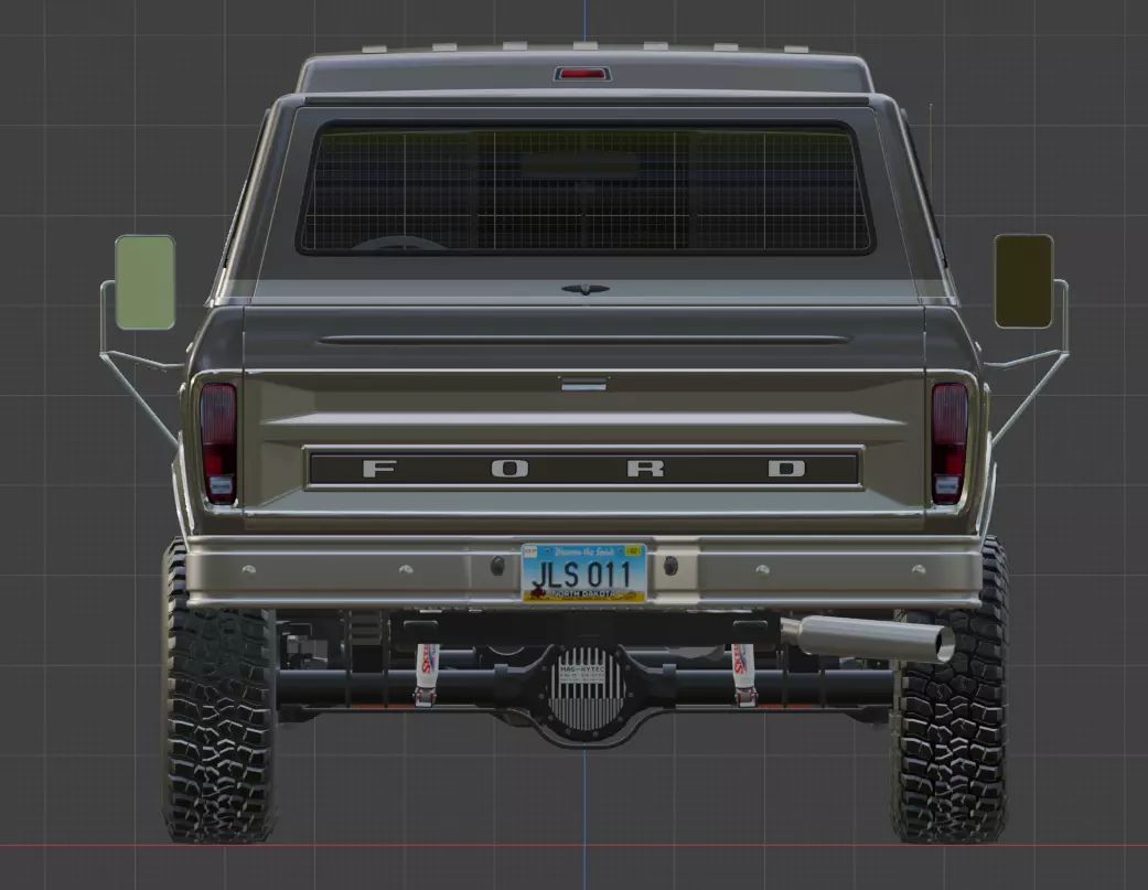 1978 F350 SuperCab with Bed Cap 3D model_53