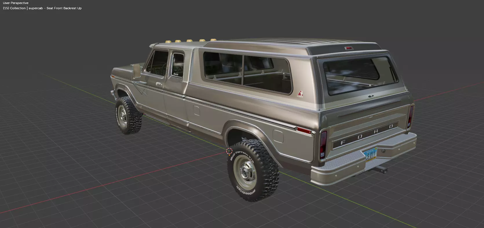 1978 F350 SuperCab with Bed Cap 3D model_54