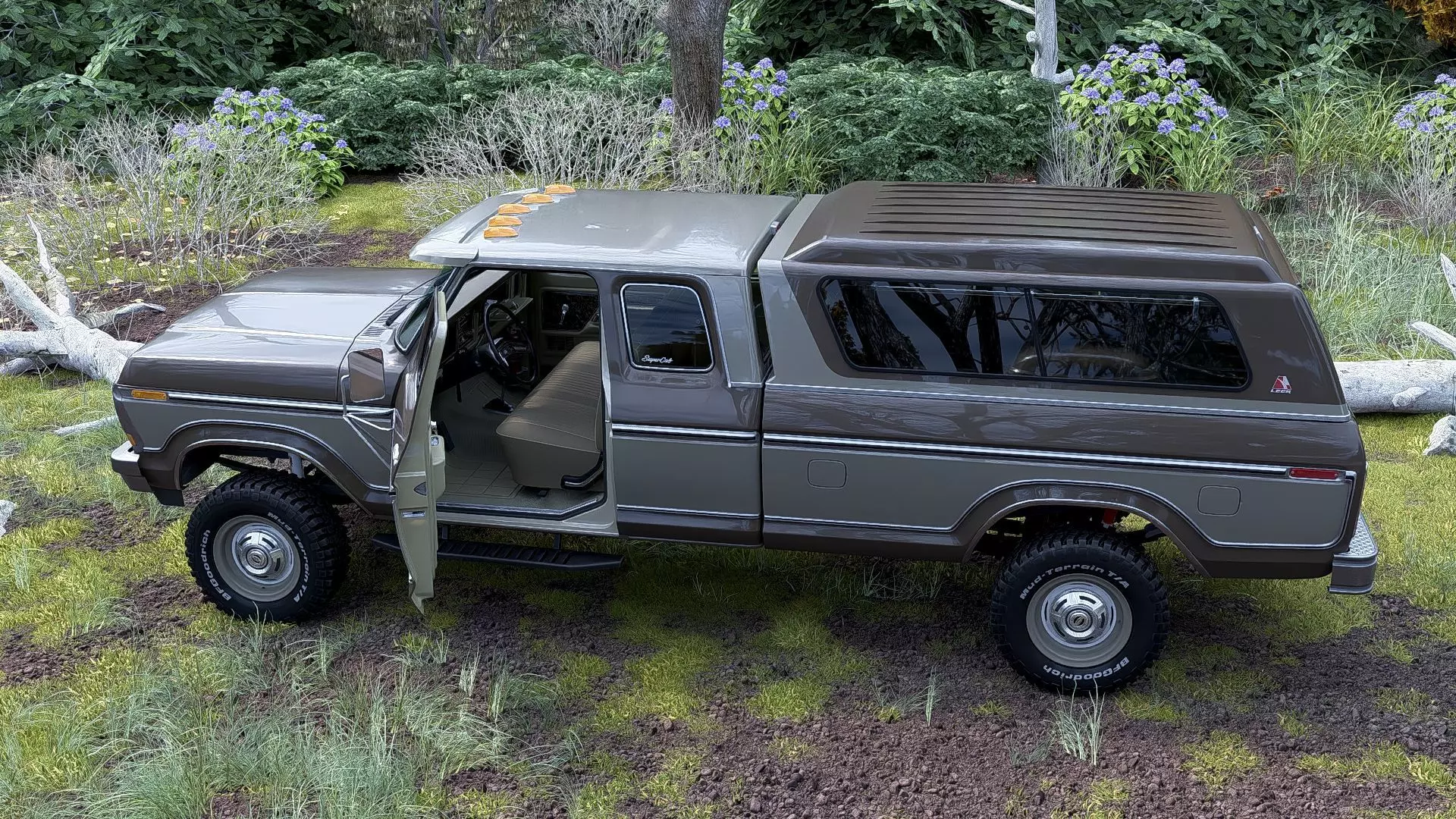 1978 F350 SuperCab with Bed Cap 3D model_38