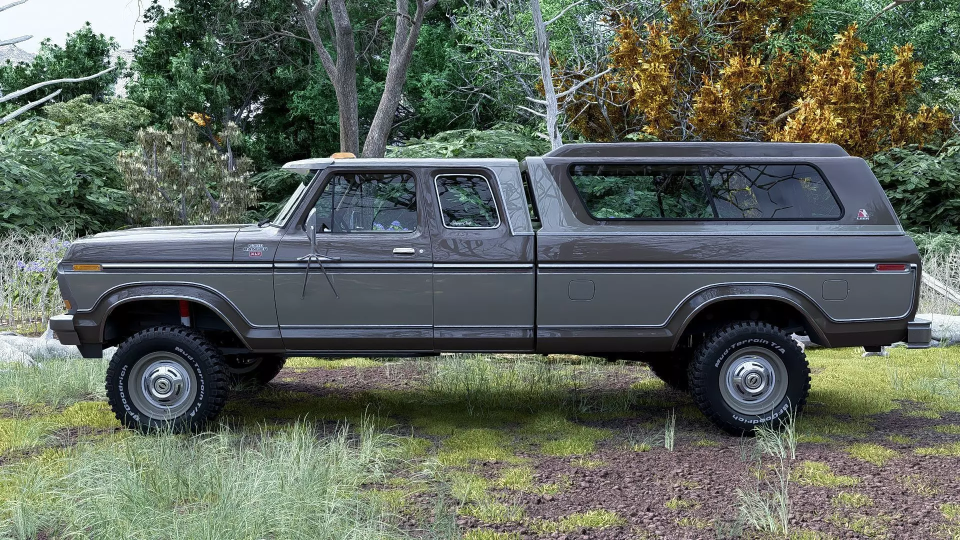 1978 F350 SuperCab with Bed Cap 3D model_34