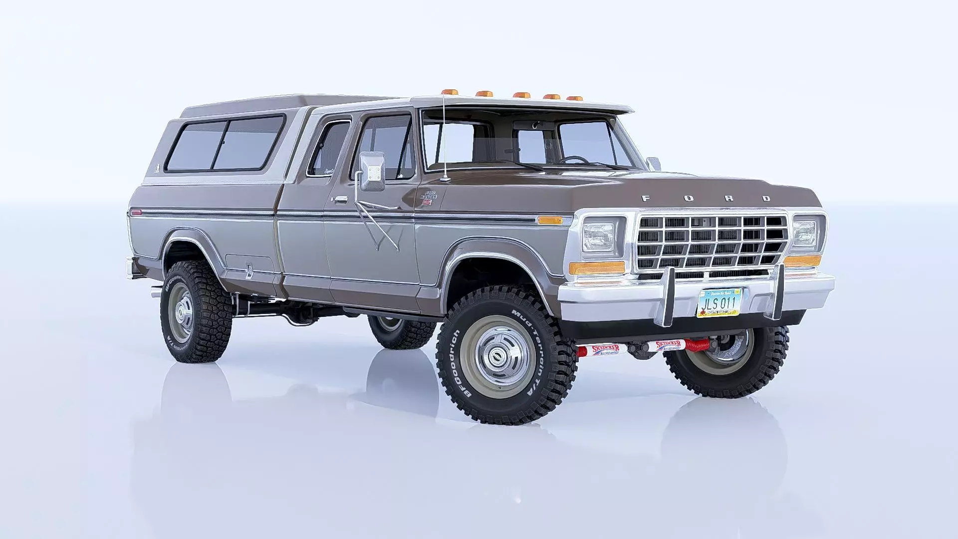 1978 F350 SuperCab with Bed Cap 3D model_0