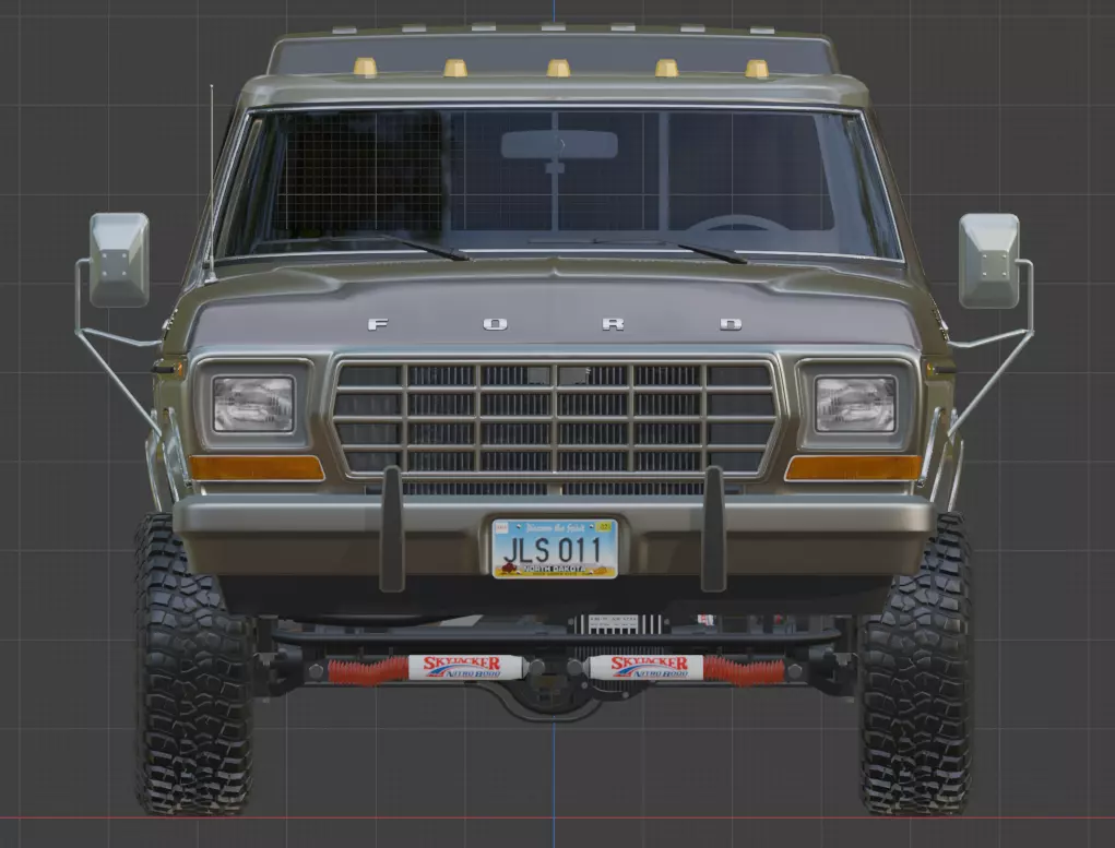 1978 F350 SuperCab with Bed Cap 3D model_52