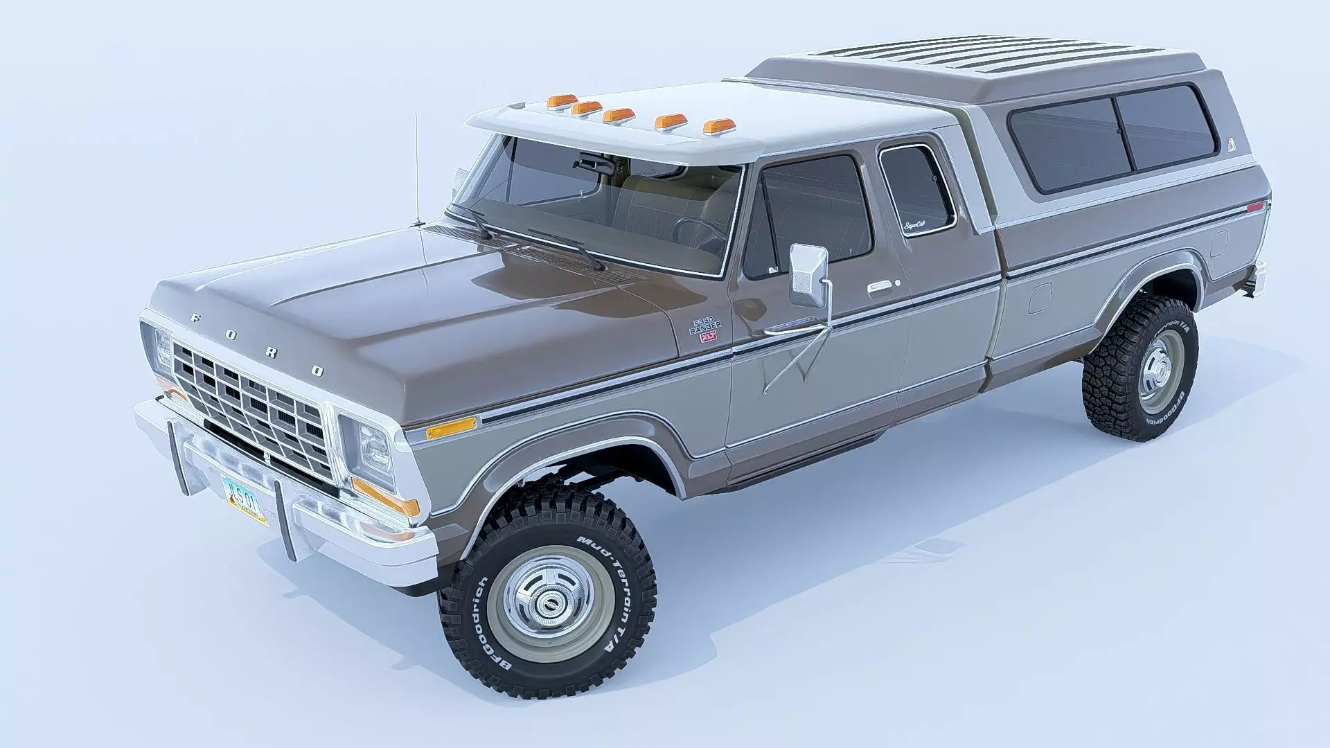 1978 F350 SuperCab with Bed Cap 3D model_13