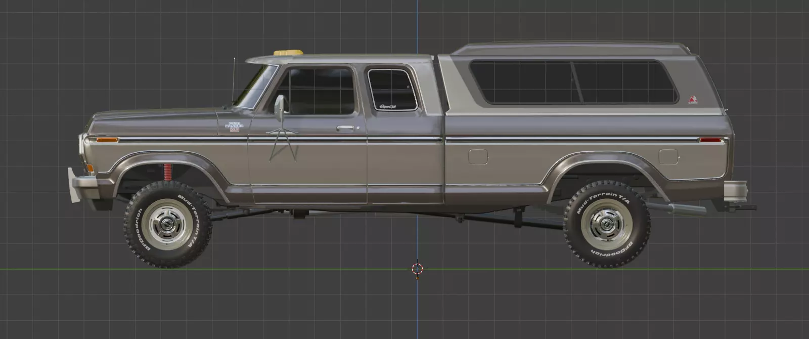 1978 F350 SuperCab with Bed Cap 3D model_57