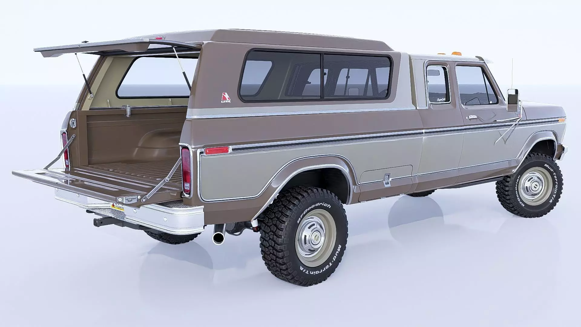 1978 F350 SuperCab with Bed Cap 3D model_8
