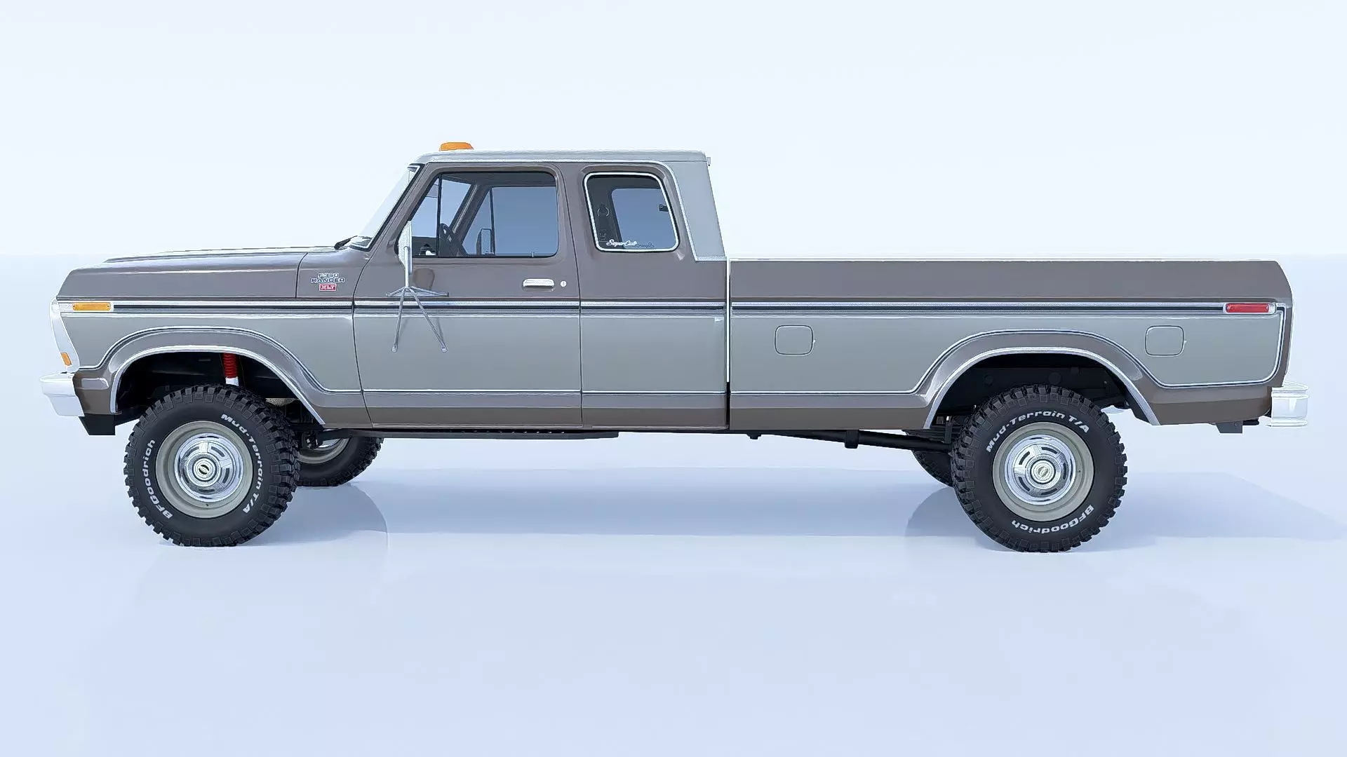 1978 F350 SuperCab with Bed Cap 3D model_11